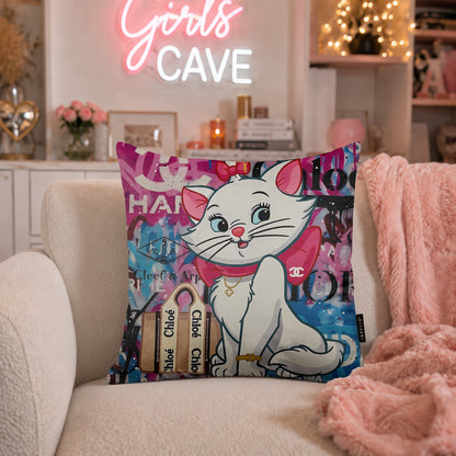 Marie Luxury Fashion Pop Art Cushion | Premium Velvet Suede | Double-Sided Print