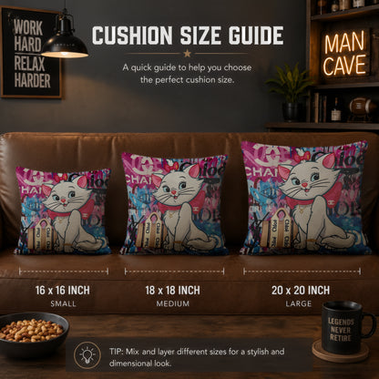 Marie Luxury Fashion Pop Art Cushion | Premium Velvet Suede | Double-Sided Print