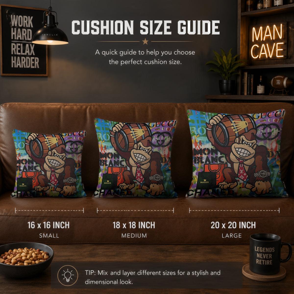 Donkey Kong Luxury Millionaire Pop Art Cushion | Premium Velvet Suede | Double-Sided Print