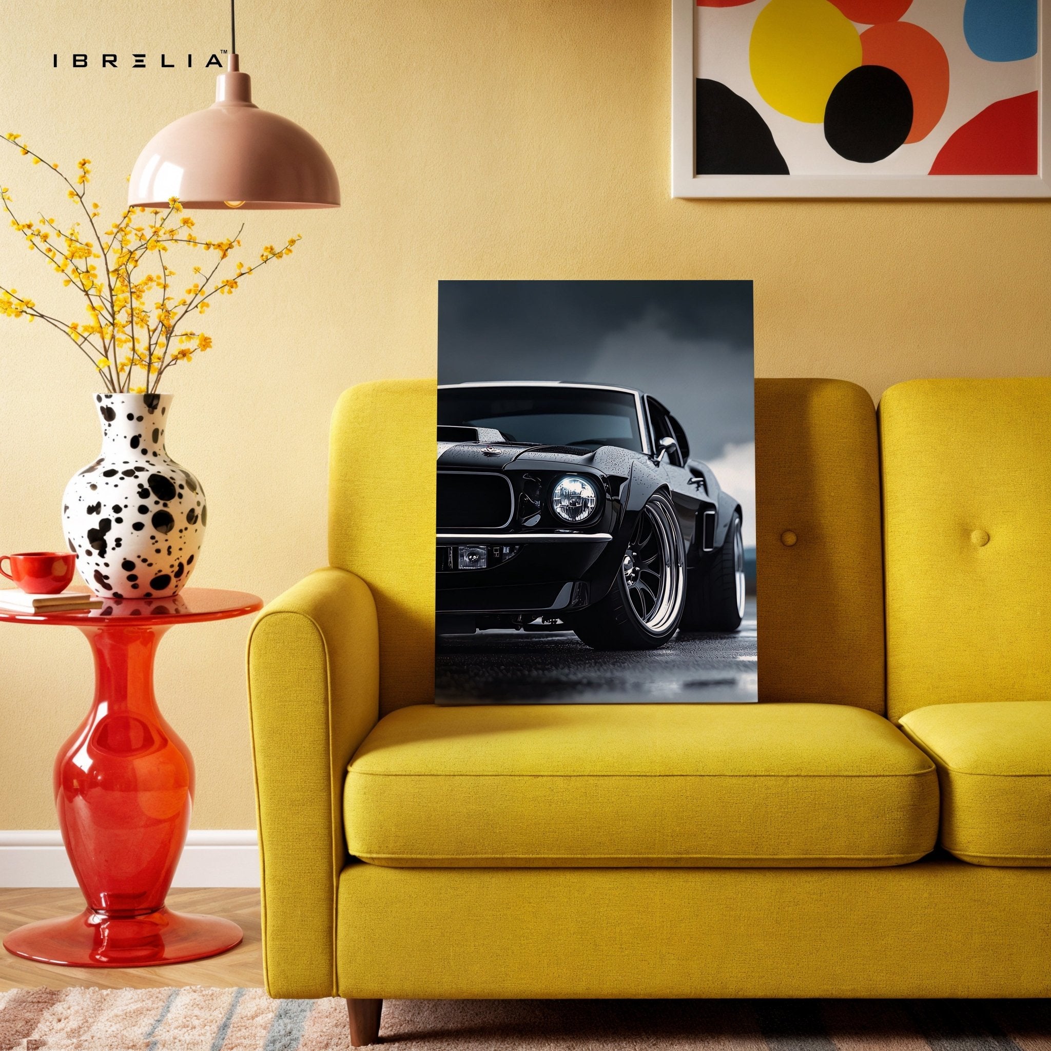 Black Mustang 4K Ultra Wrap Frame Wall Art in Pakistan | IBRELIA™ - IBRELIA