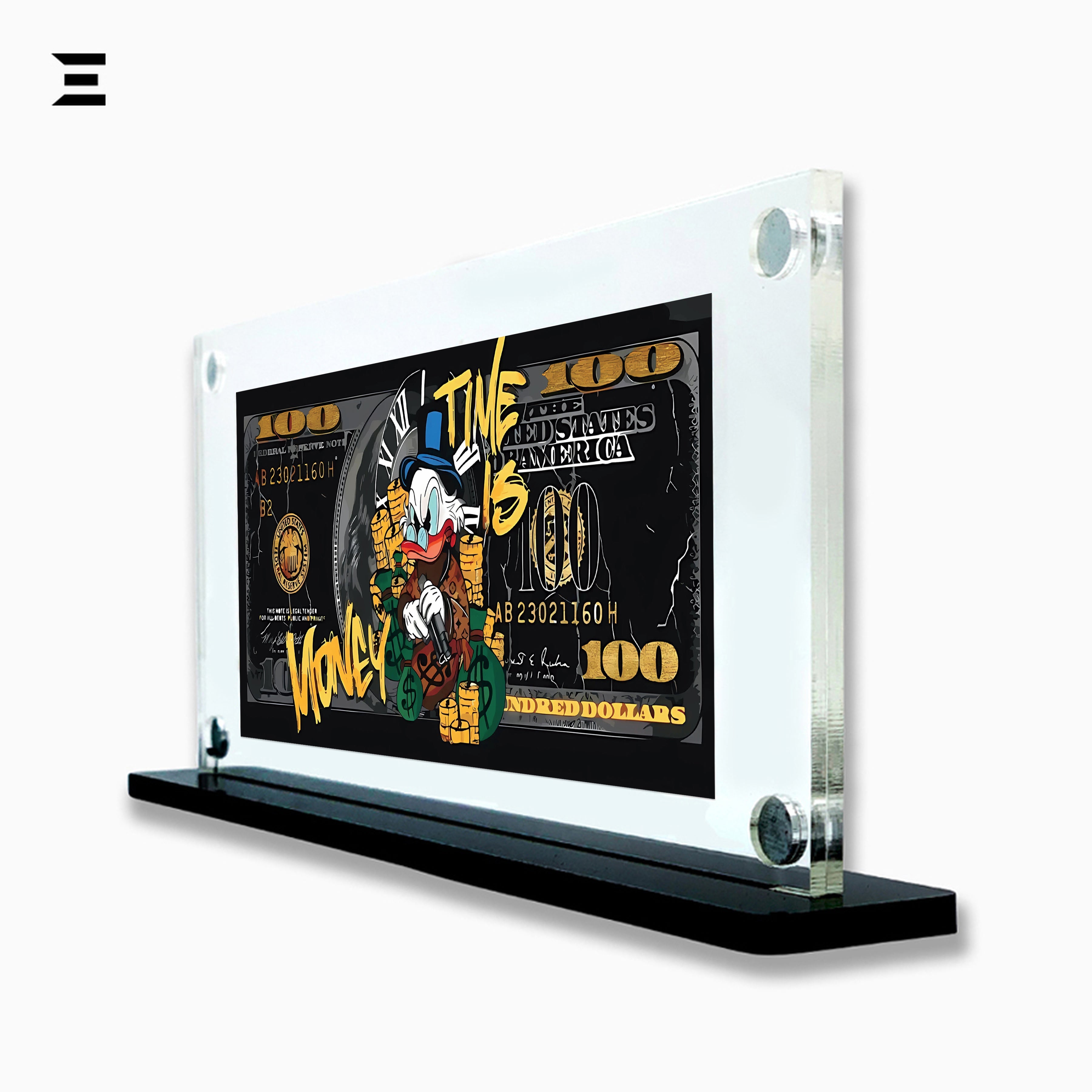Premium Magnetic Acrylic Frame with Black Base – Scrooge McDuck "Time is Money" Edition IBRELIA