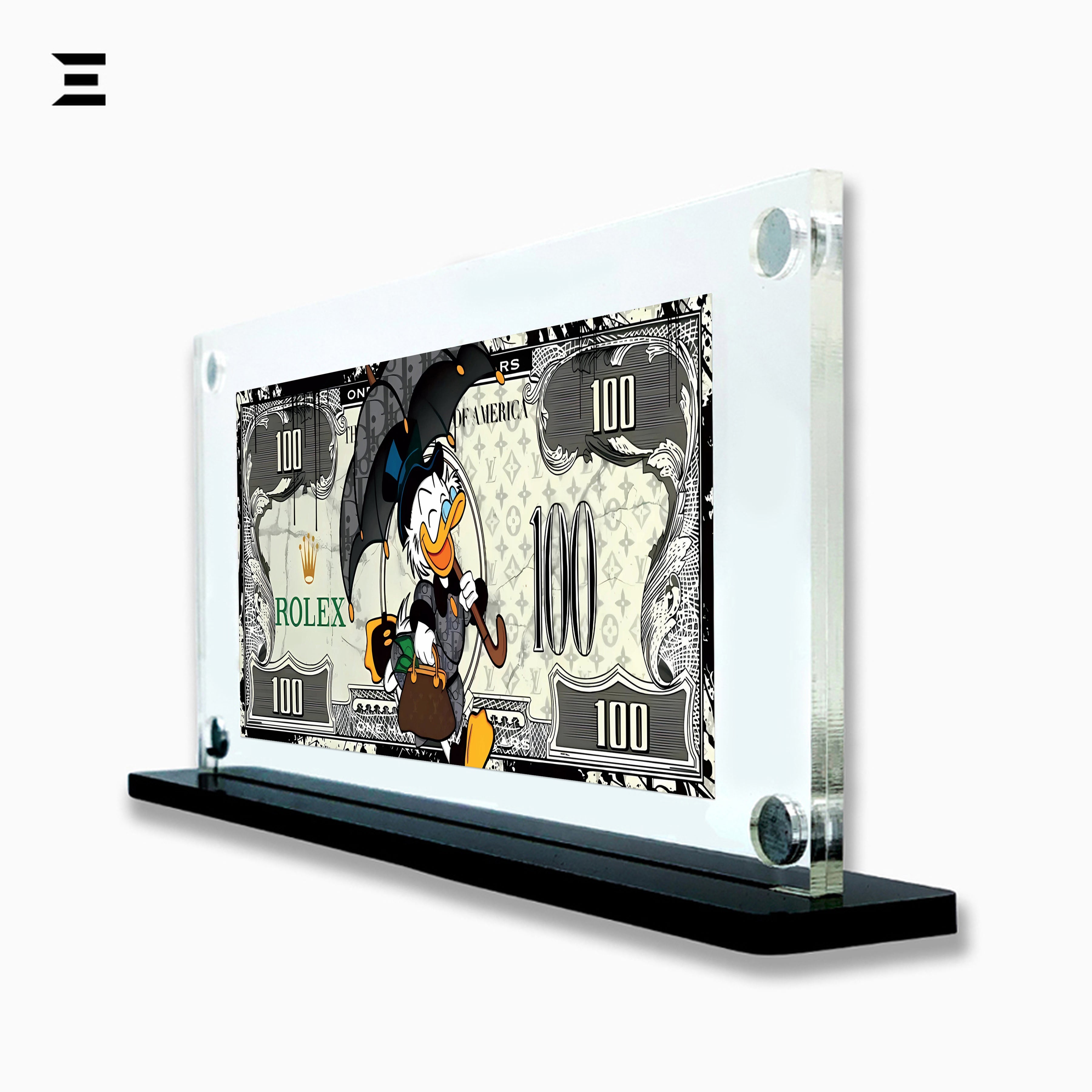 Premium Magnetic Acrylic Frame with Black Base – Scrooge McDuck Rolex Edition IBRELIA