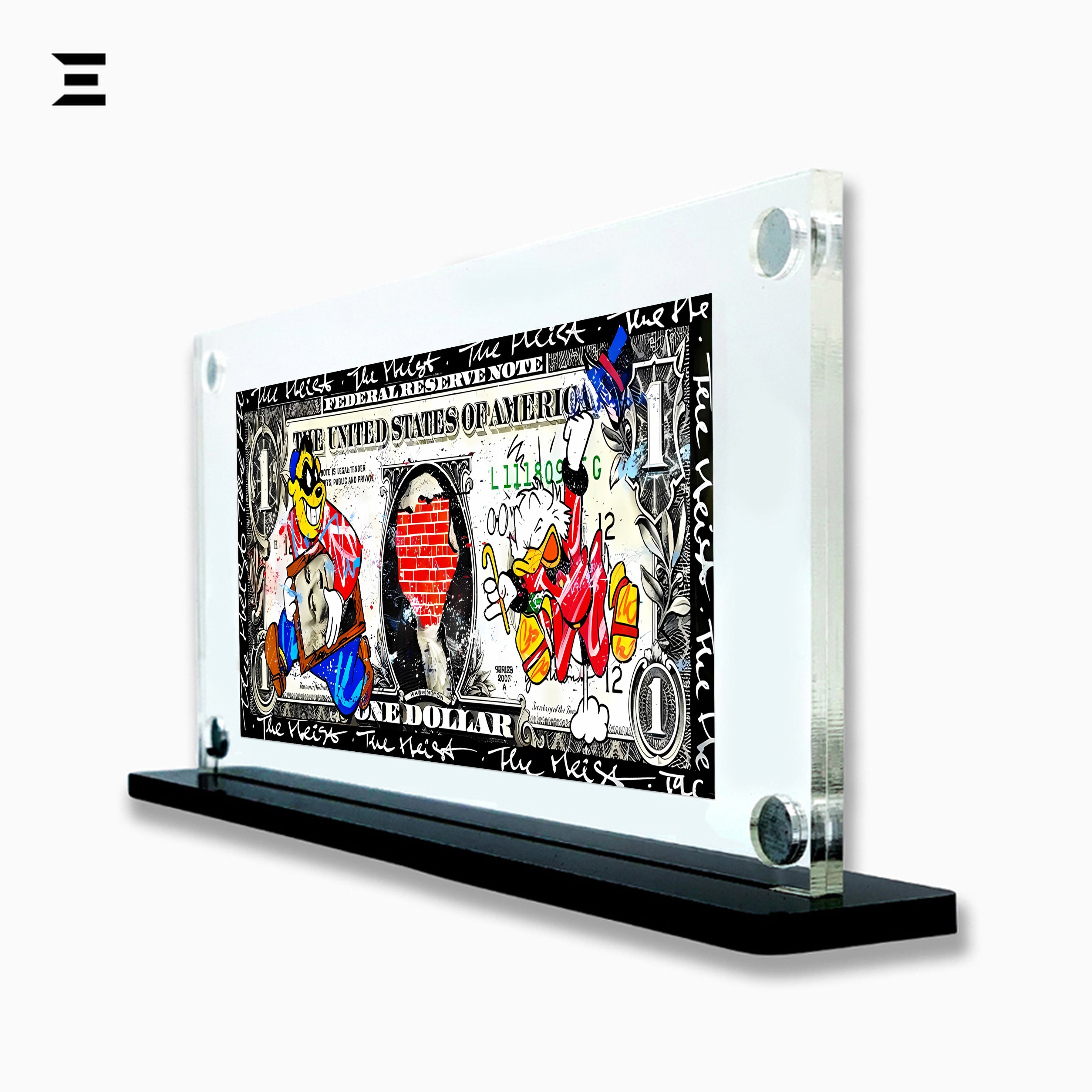 Premium Magnetic Acrylic Frame with Black Base – Beagle Boys $1 Heist Pop Art IBRELIA