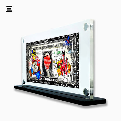 Premium Magnetic Acrylic Frame with Black Base – Beagle Boys $1 Heist Pop Art IBRELIA