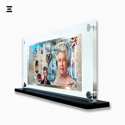 Premium Magnetic Acrylic Frame with Black Base – Queen Elizabeth II, David Bowie & Charlie Chaplin Pop Art IBRELIA