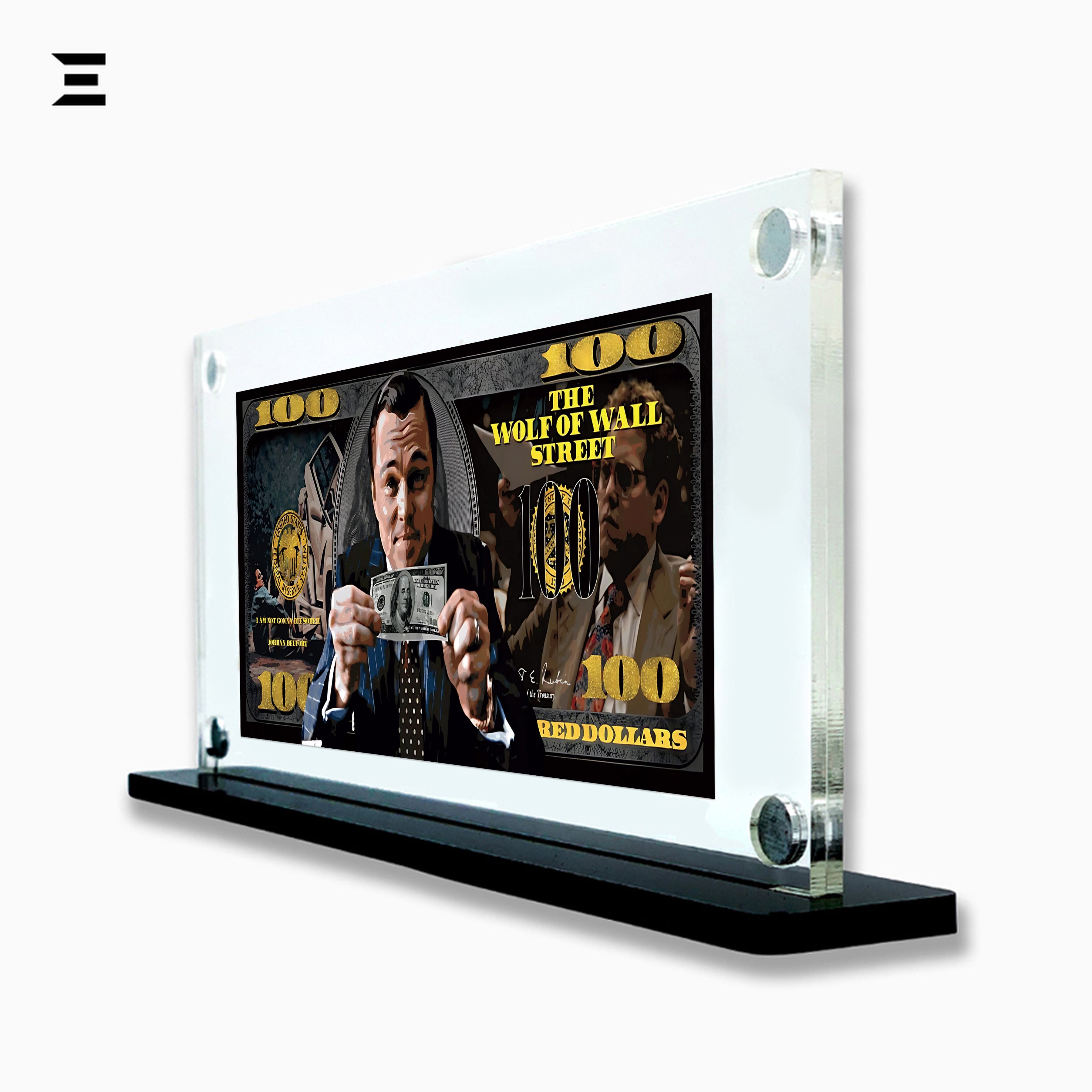 Premium Magnetic Acrylic Frame with Black Base – The Wolf of Wall Street Edition IBRELIA