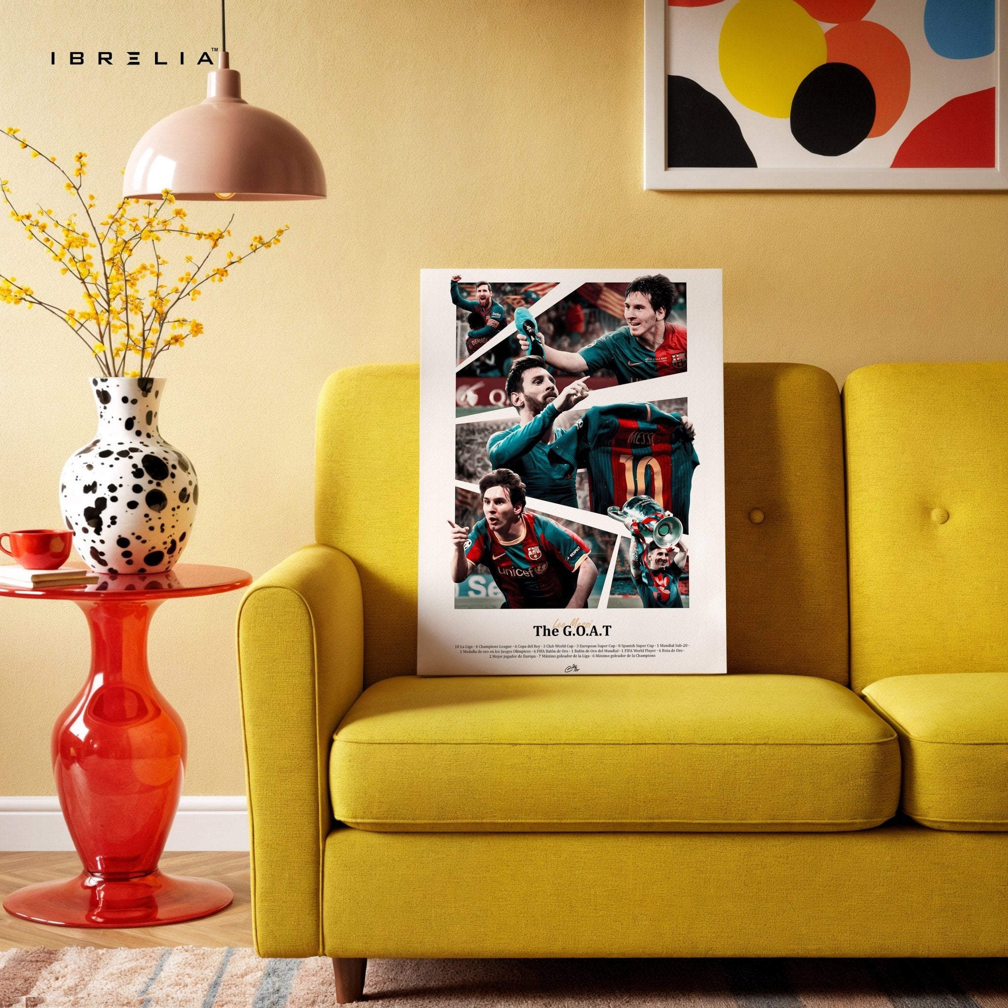 Lionel Messi “The G.O.A.T” – Barcelona Legacy Wall Frame | 4K Ultra Wrap Frame Wall Art in Pakistan | IBRELIA™ - IBRELIA