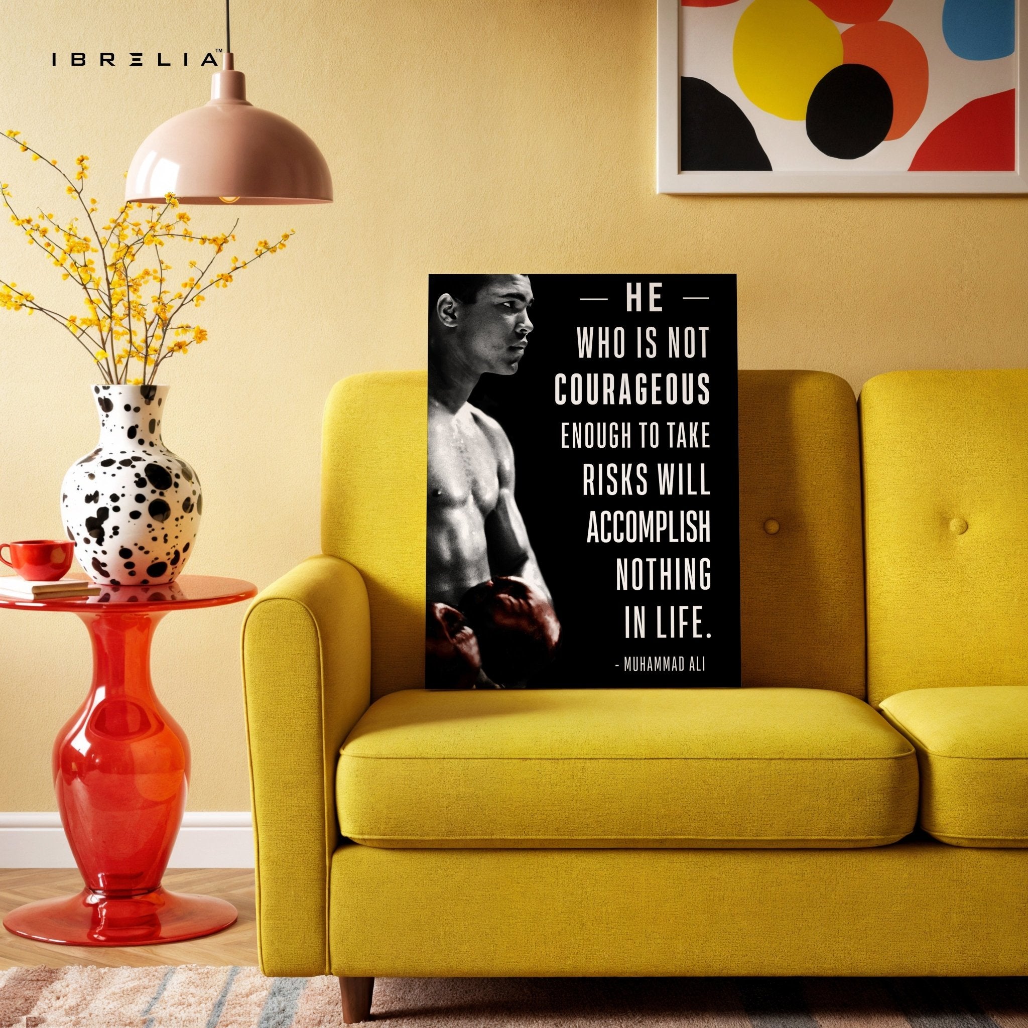 Muhammad Ali Courage Quote – 4K Ultra Wrap Frame Wall Art in Pakistan | IBRELIA™ - IBRELIA