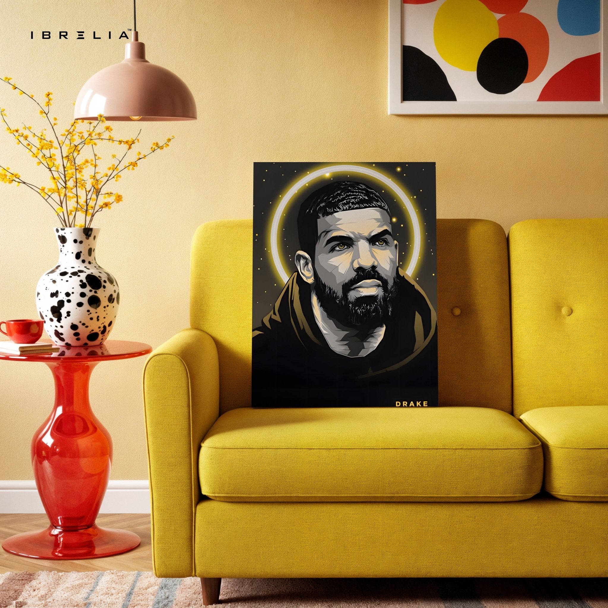 Drake Halo Portrait Wall Art – The Iconic Rap Legend | IBRELIA™ - IBRELIA
