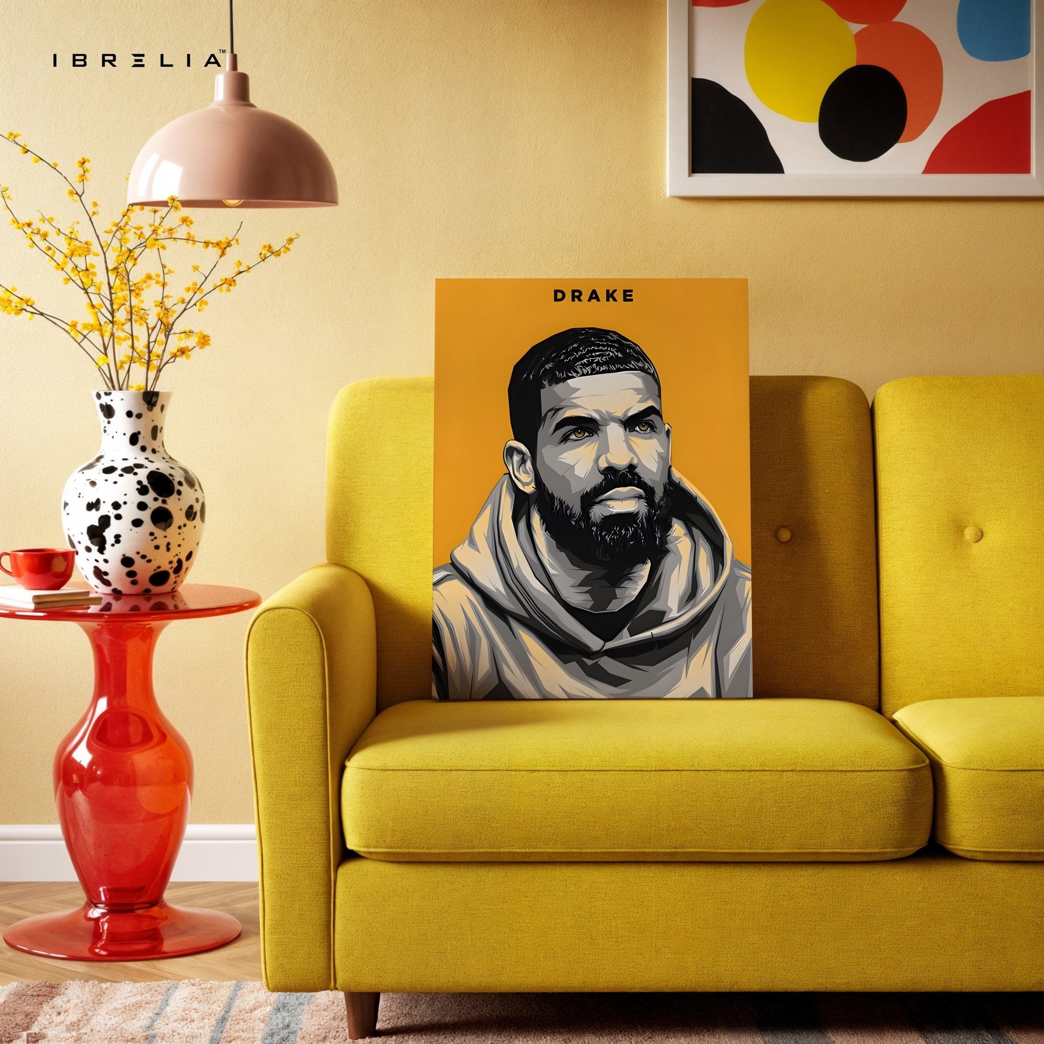 Drake Minimal Portrait Wall Art (Yellow Edition) – The Modern Icon | IBRELIA™ - IBRELIA