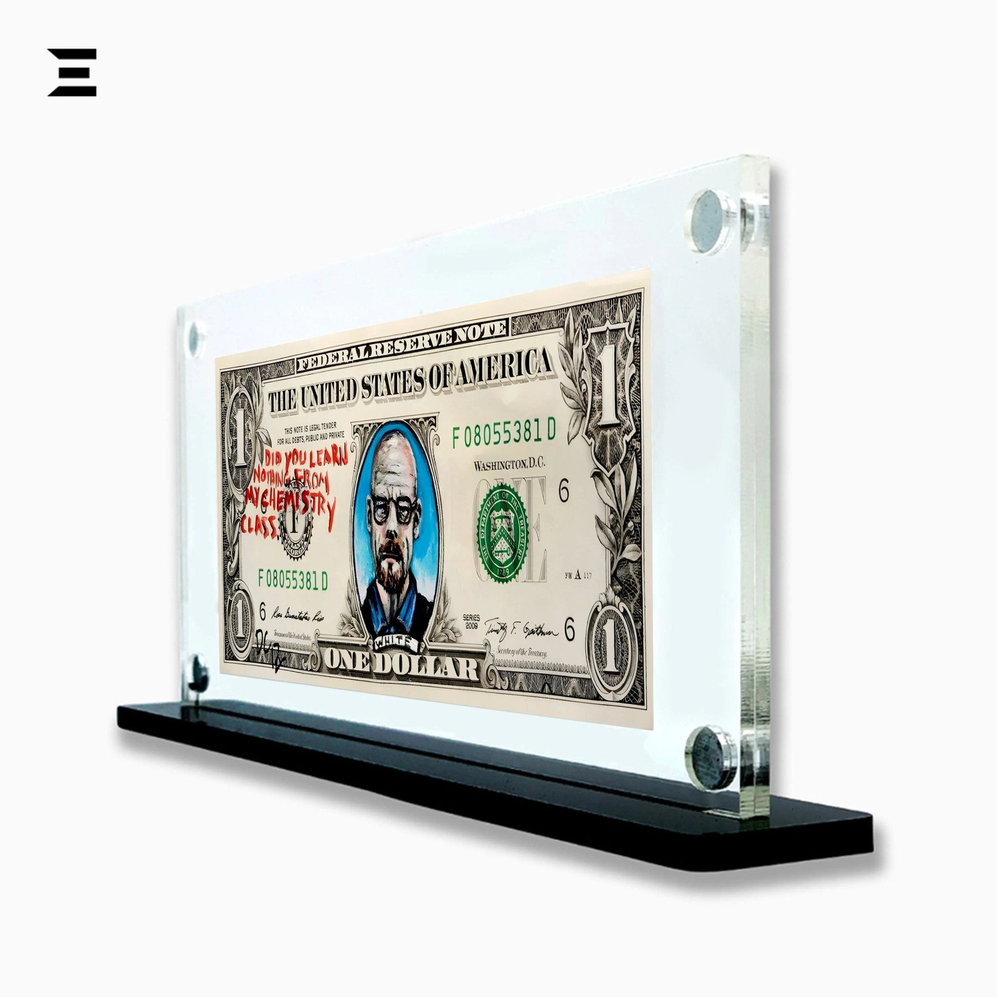 Premium Magnetic Acrylic Frame with Black Base – Walter White Breaking Bad $1 Dollar Pop Art - IBRELIA