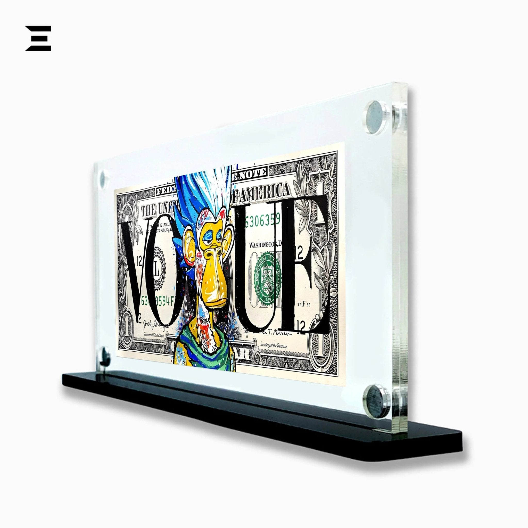 Benjamin Franklin Art, Graffiti Dollar Frame, $100 Dollar Pop Art, Franklin Graffiti Print, Premium Acrylic Frame, Street Art Collectibles, Urban Pop Art Frame - IBRELIA