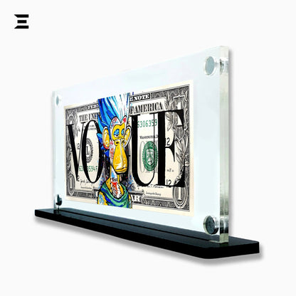 Benjamin Franklin Art, Graffiti Dollar Frame, $100 Dollar Pop Art, Franklin Graffiti Print, Premium Acrylic Frame, Street Art Collectibles, Urban Pop Art Frame - IBRELIA