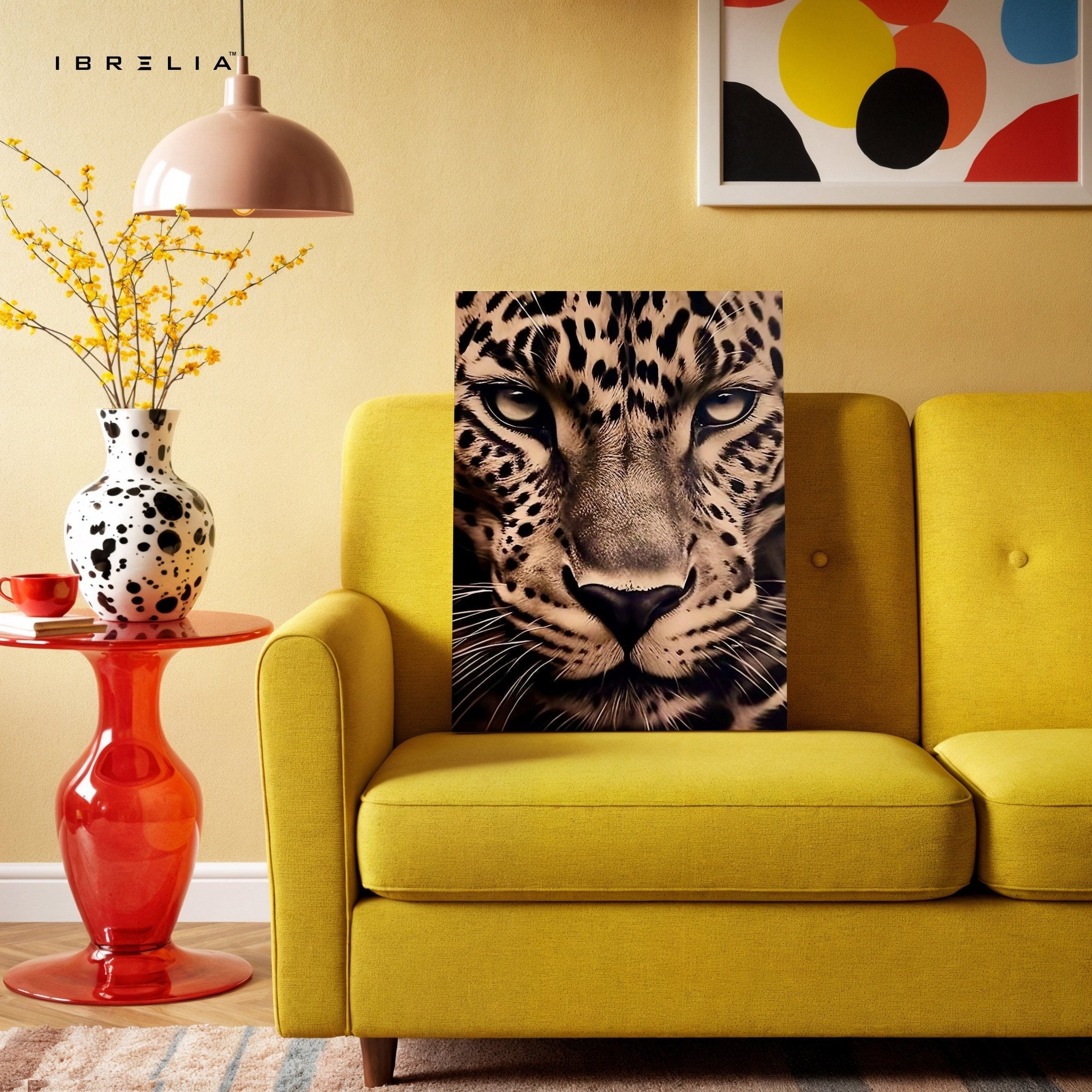 Golden Leopard Close - Up Wall Frame | 4K Ultra Wrap Frame Wall Art in Pakistan | IBRELIA™ - IBRELIA