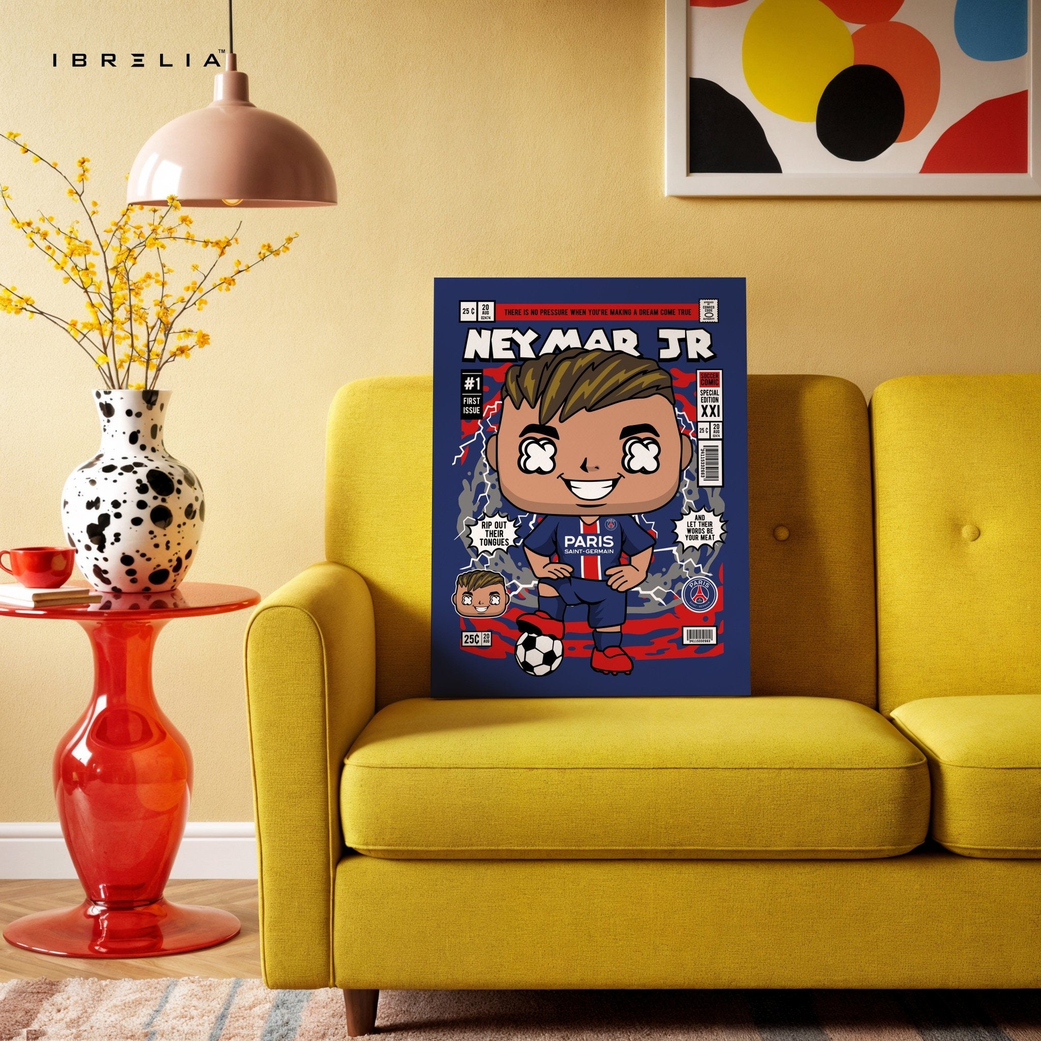 Neymar Jr “Paris Comic Edition” Pop Art Wall Frame – 4K Ultra Wrap Frame Wall Art in Pakistan | IBRELIA™ - IBRELIA