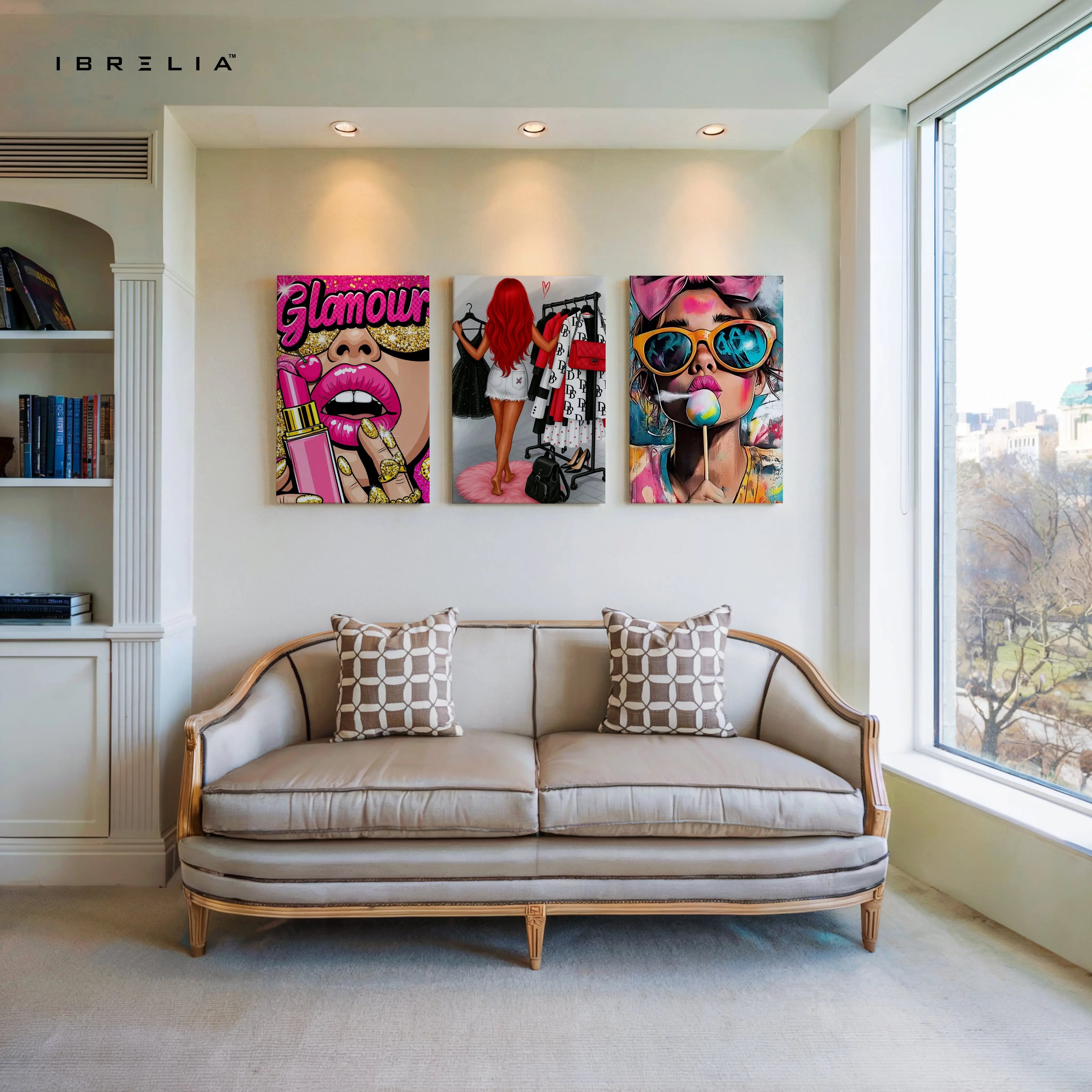 Glamour Fashion Pop Art 3 Panel 4K Ultra HD Wall Art in Pakistan | IBRELIA™ IBRELIA