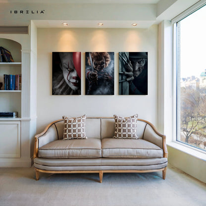 Horror Icons Nightmare 3 Panel 4K Ultra HD Wall Art in Pakistan | IBRELIA™ IBRELIA