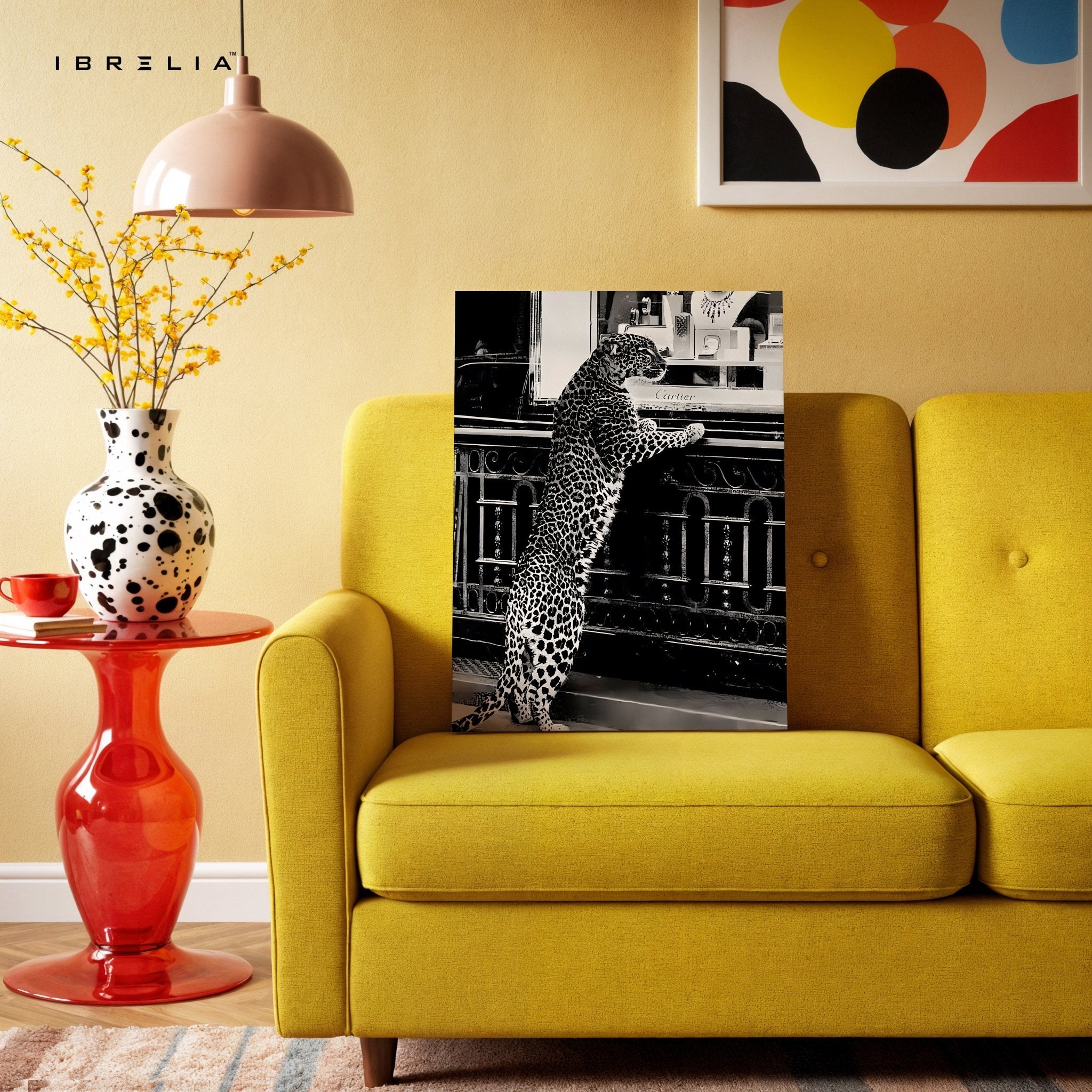 Cartier Leopard Wall Art – Black & White Luxury Fashion Decor | IBRELIA™ - IBRELIA