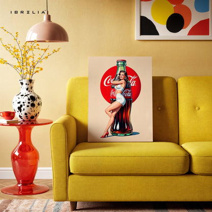 Coca - Cola Girl Wall Frame | 4K Ultra Wrap Frame Wall Art in Pakistan | IBRELIA™ - IBRELIA