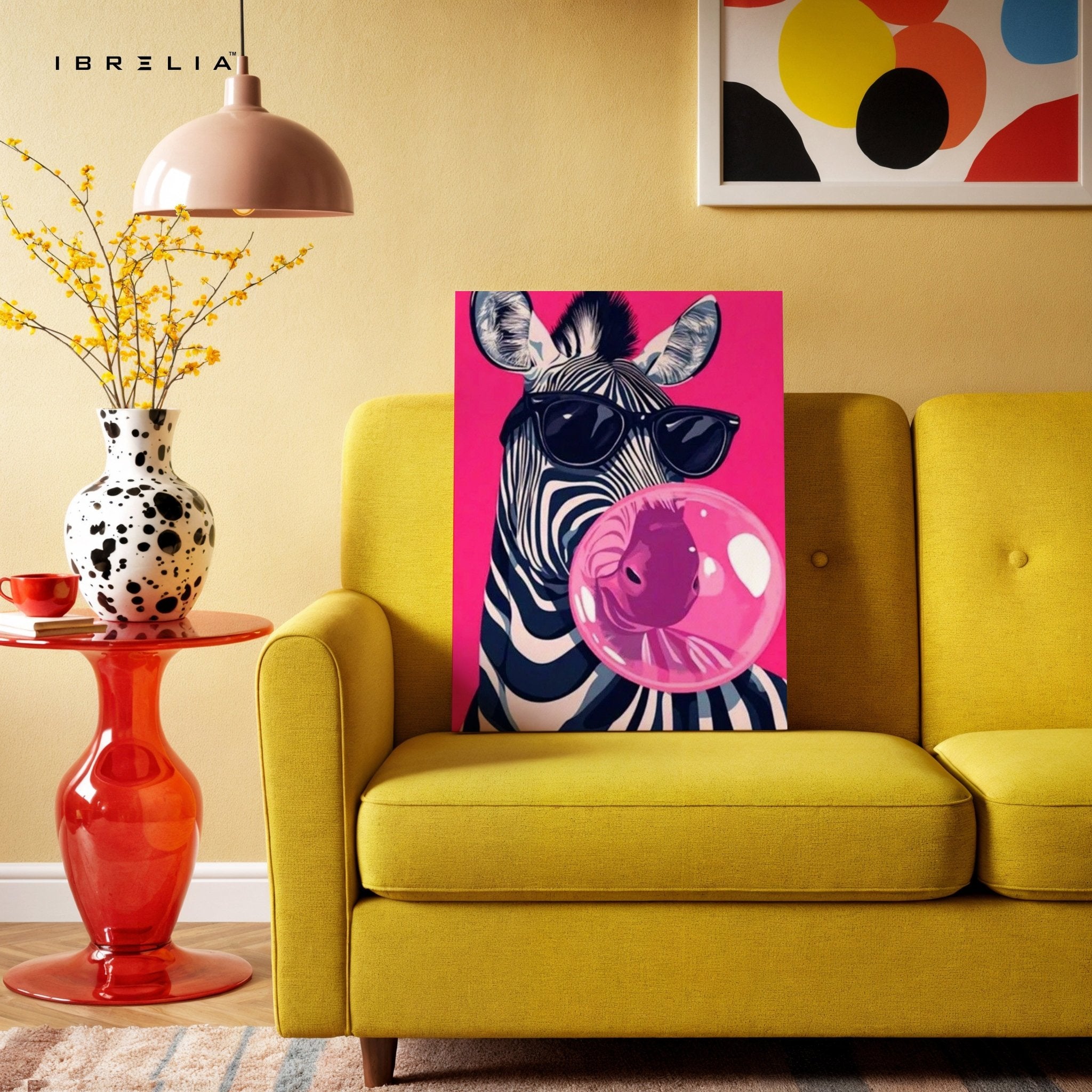 Bubblegum Zebra Wall Frame | 4K Ultra Wrap Frame Wall Art in Pakistan | IBRELIA™