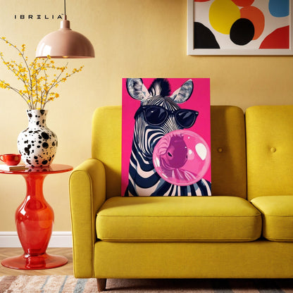 Bubblegum Zebra Wall Frame | 4K Ultra Wrap Frame Wall Art in Pakistan | IBRELIA™ - IBRELIA