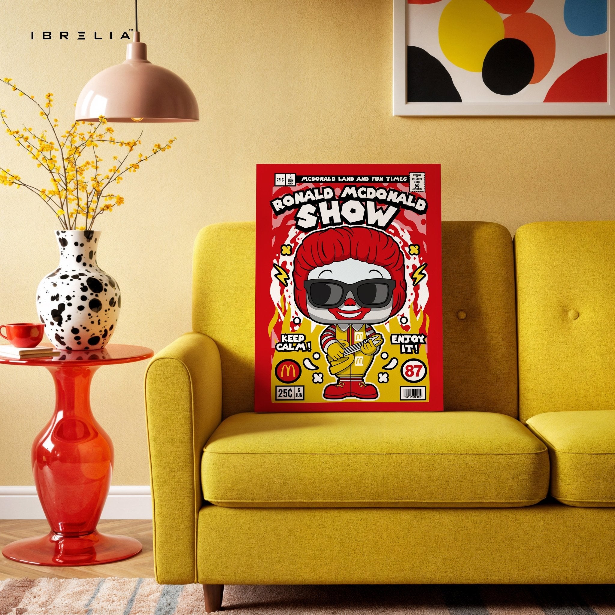 Ronald McDonald “Comic Edition” Pop Art Wall Frame – 4K Ultra Wrap Frame Wall Art in Pakistan | IBRELIA™ - IBRELIA