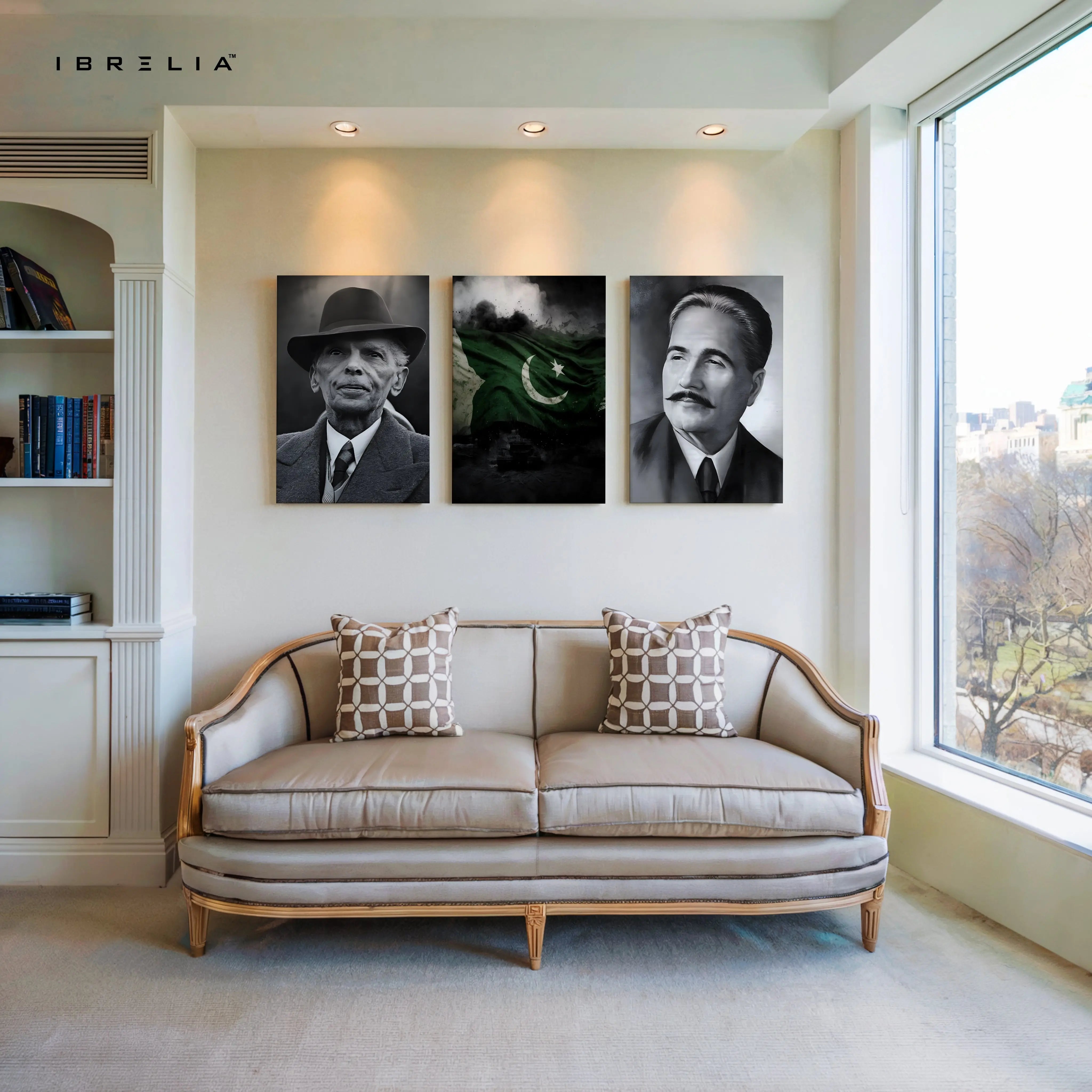 Pakistan Founding Legends 3 Panel 4K Ultra HD Wall Art in Pakistan | IBRELIA™ IBRELIA