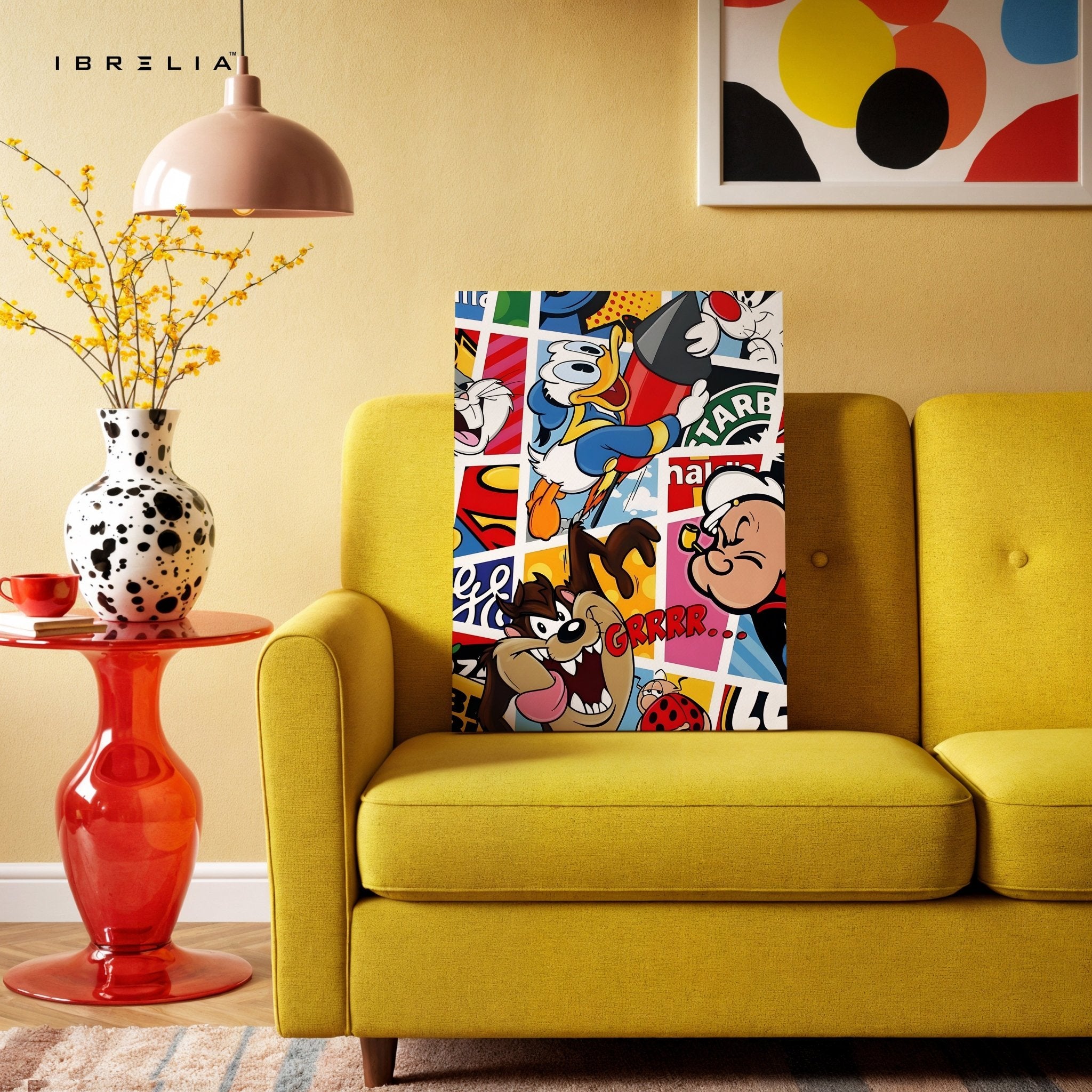 Retro Cartoon Mashup Wall Frame | 4K Ultra Wrap Frame Wall Art in Pakistan | IBRELIA™ - IBRELIA