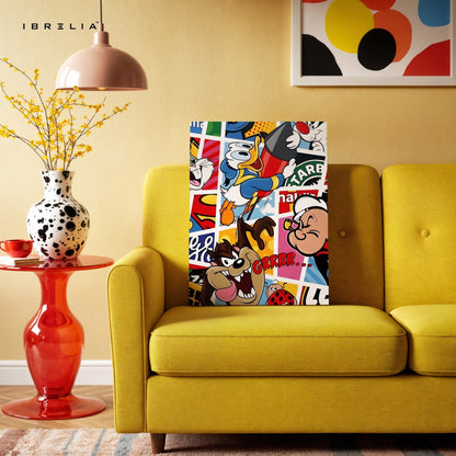 Retro Cartoon Mashup Wall Frame | 4K Ultra Wrap Frame Wall Art in Pakistan | IBRELIA™ - IBRELIA