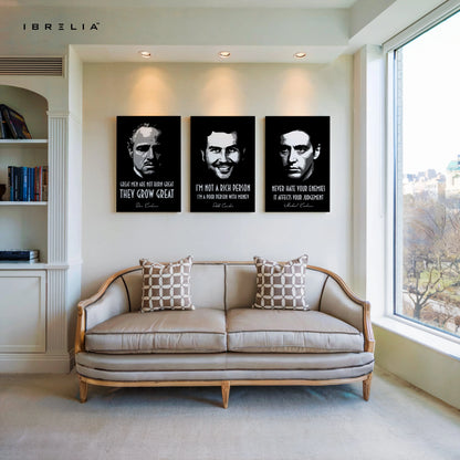 The Godfather Mafia Quotes 3 Panel 4K Ultra HD Wall Art in Pakistan | IBRELIA™ IBRELIA