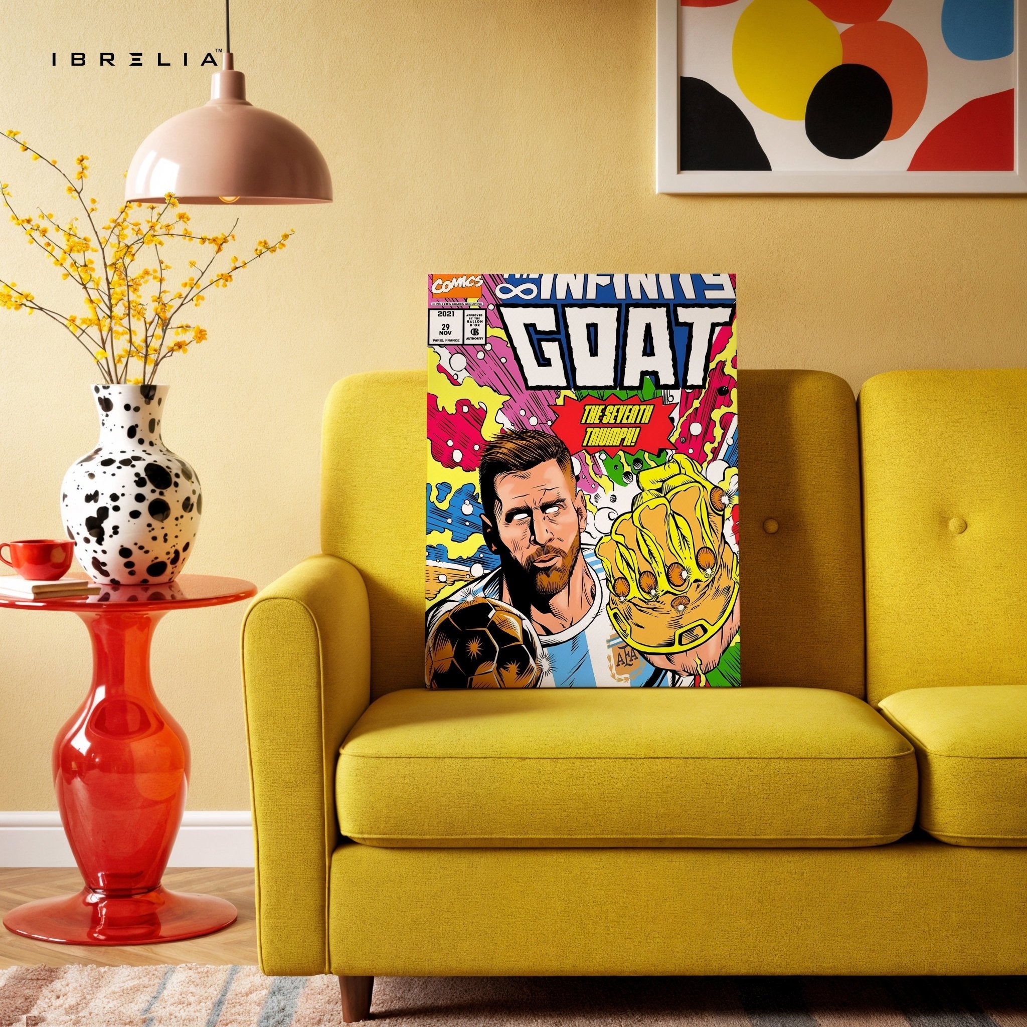 Messi “The Infinite GOAT” Comic Wall Frame | 4K Ultra Wrap Frame Wall Art in Pakistan | IBRELIA™ - IBRELIA