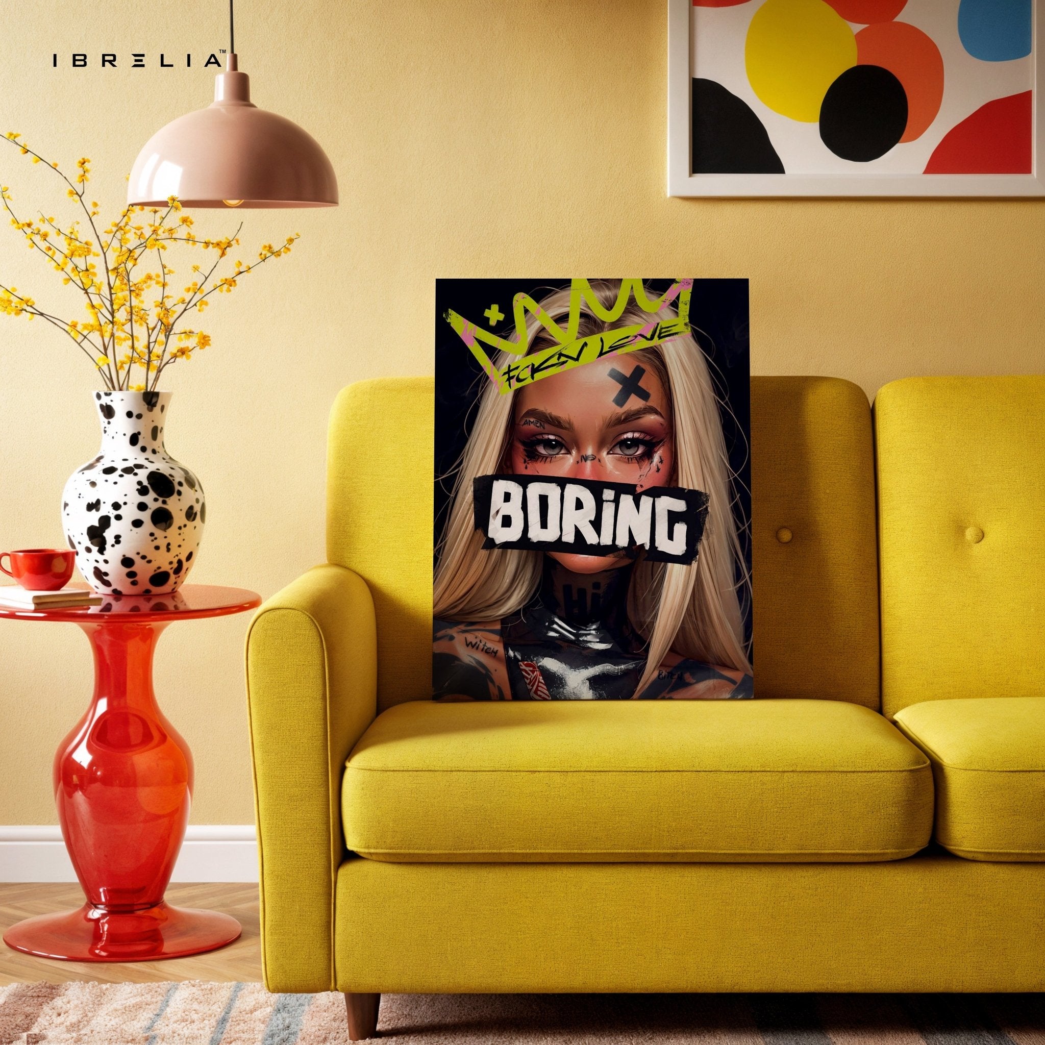 “Boring” Rebel Girl Wall Frame | 4K Ultra Wrap Frame Wall Art in Pakistan | IBRELIA™