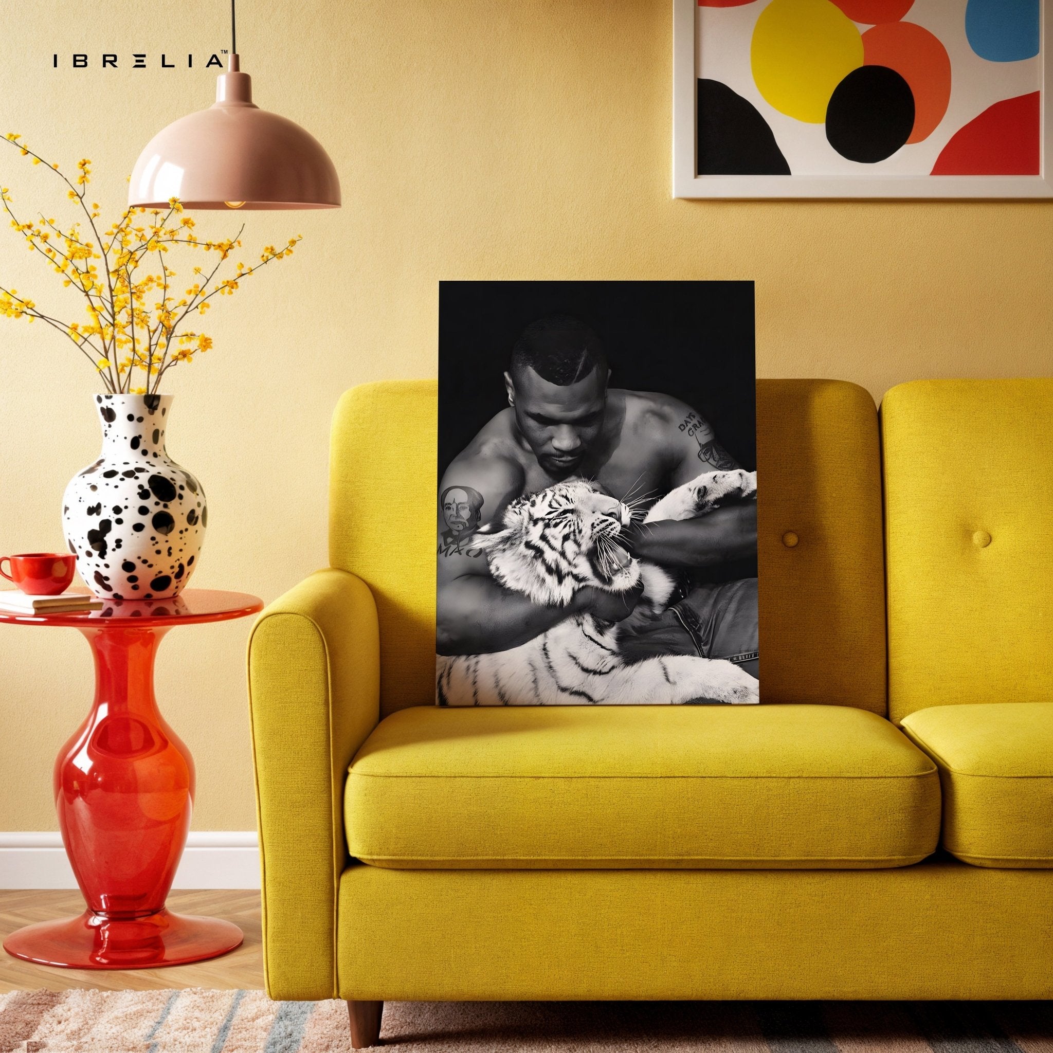 Mike Tyson & White Tiger Wall Art – Power Meets Majesty | IBRELIA™ - IBRELIA