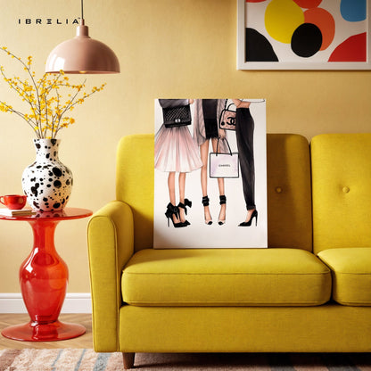 Chanel Fashion Trio Wall Frame | 4K Ultra Wrap Frame Wall Art in Pakistan | IBRELIA™ - IBRELIA