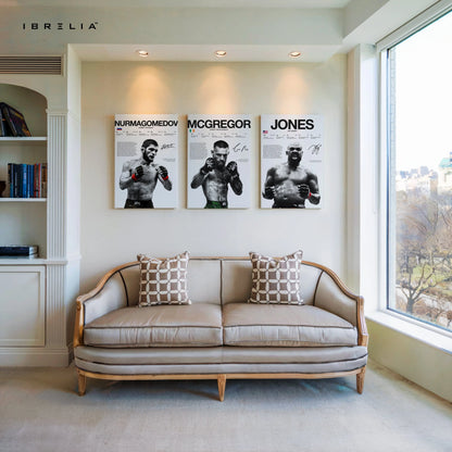 Khabib Nurmagomedov McGregor Jon Jones UFC Legends 3 Panel 4K Ultra HD Wall Art in Pakistan | IBRELIA™ IBRELIA