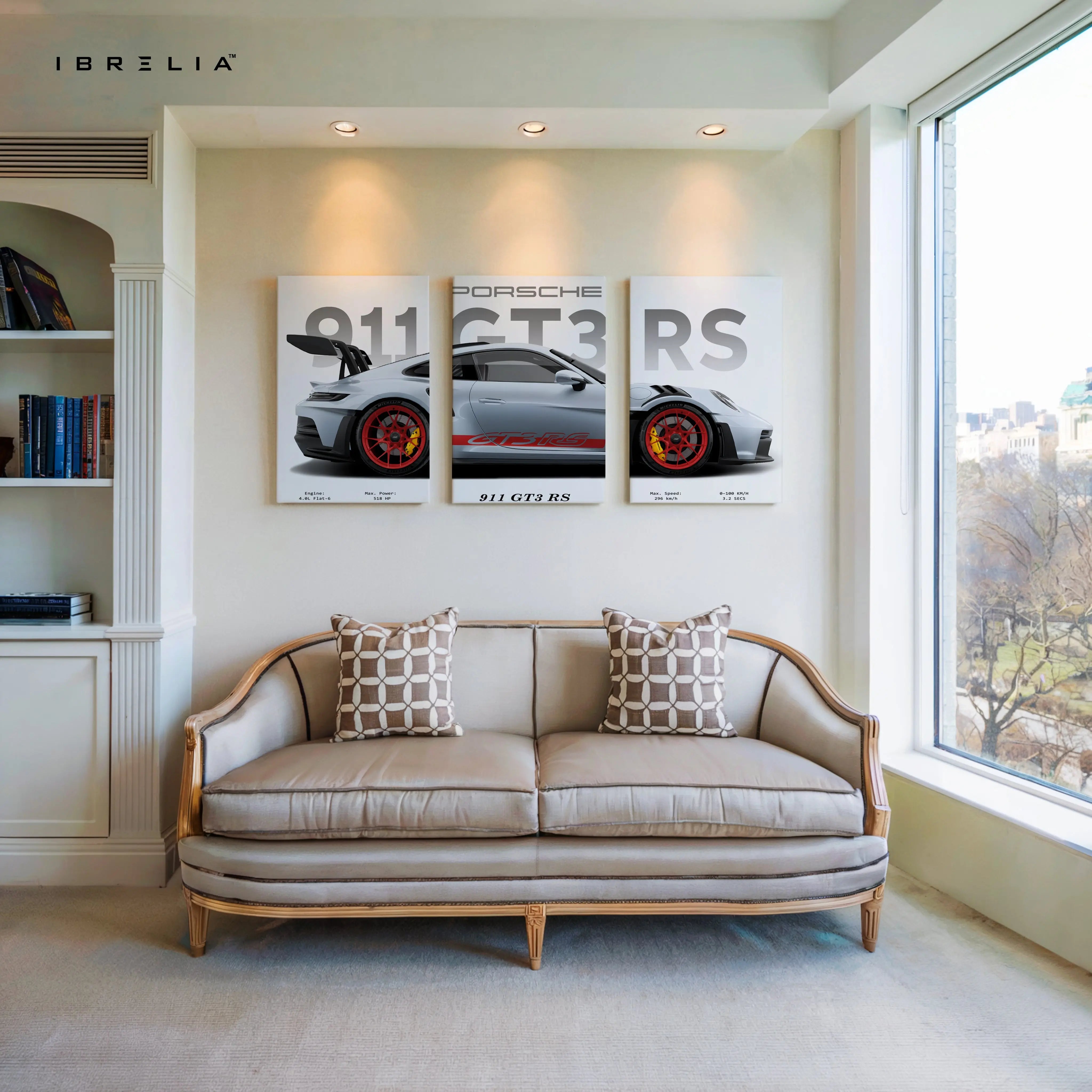Porsche 911 GT3 RS Supercar 3 Panel 4K Ultra HD Wall Art in Pakistan | IBRELIA™ IBRELIA