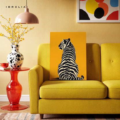 Golden Tiger Silhouette Wall Frame | 4K Ultra Wrap Frame Wall Art in Pakistan | IBRELIA™ - IBRELIA