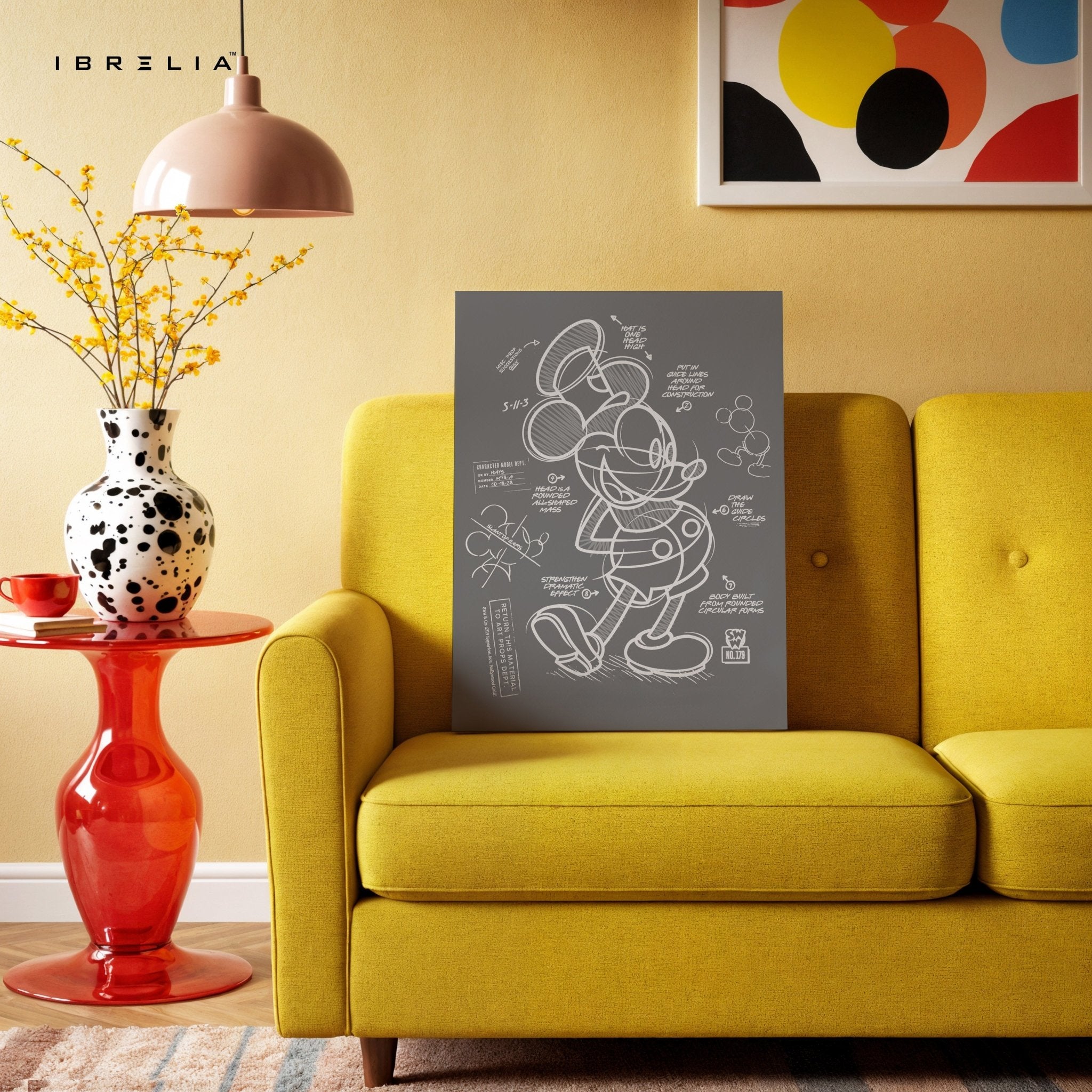 Mickey Mouse Blueprint Wall Frame | 4K Ultra Wrap Frame Wall Art in Pakistan | IBRELIA™ - IBRELIA