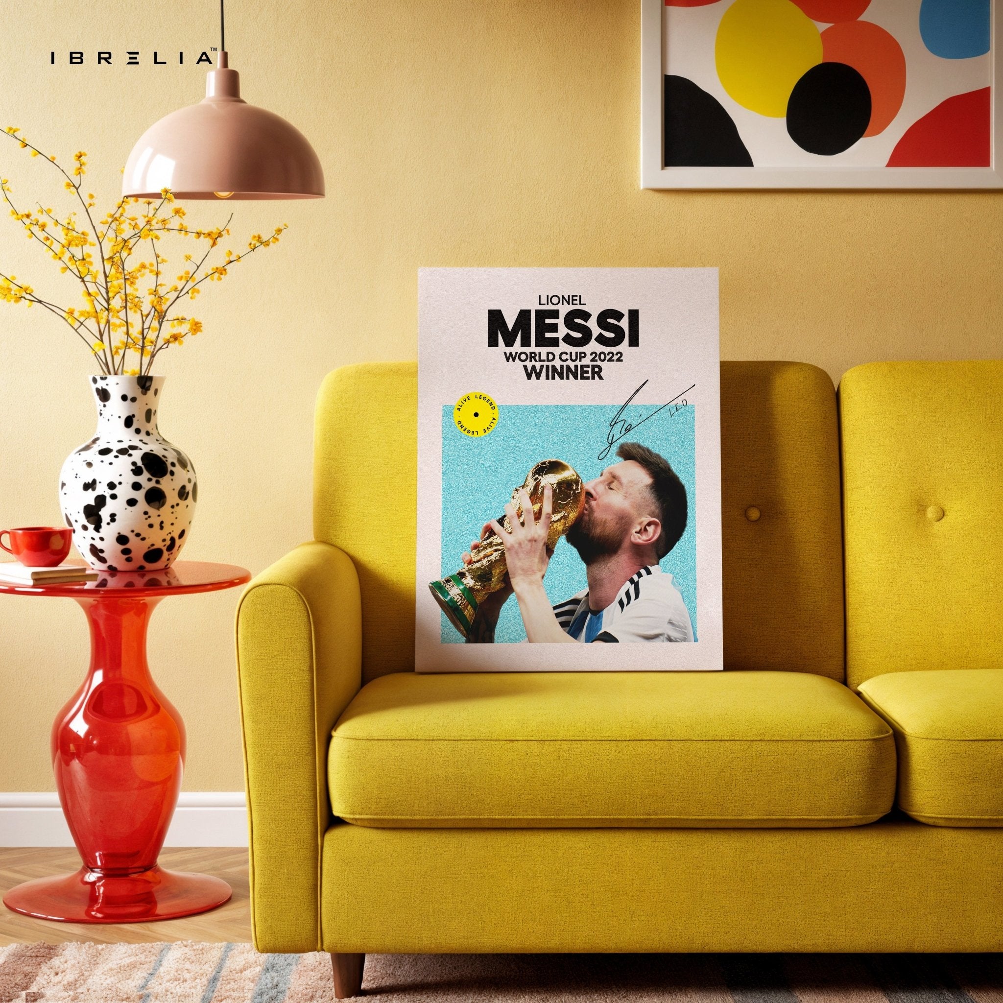 Lionel Messi Kissing the World Cup Trophy – 4K Ultra Wrap Frame Wall Art in Pakistan | IBRELIA™ - IBRELIA