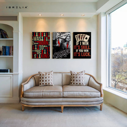 Casino Kings 3 Panel Poker & Strategy 4K Ultra HD Wall Art in Pakistan | IBRELIA™ IBRELIA