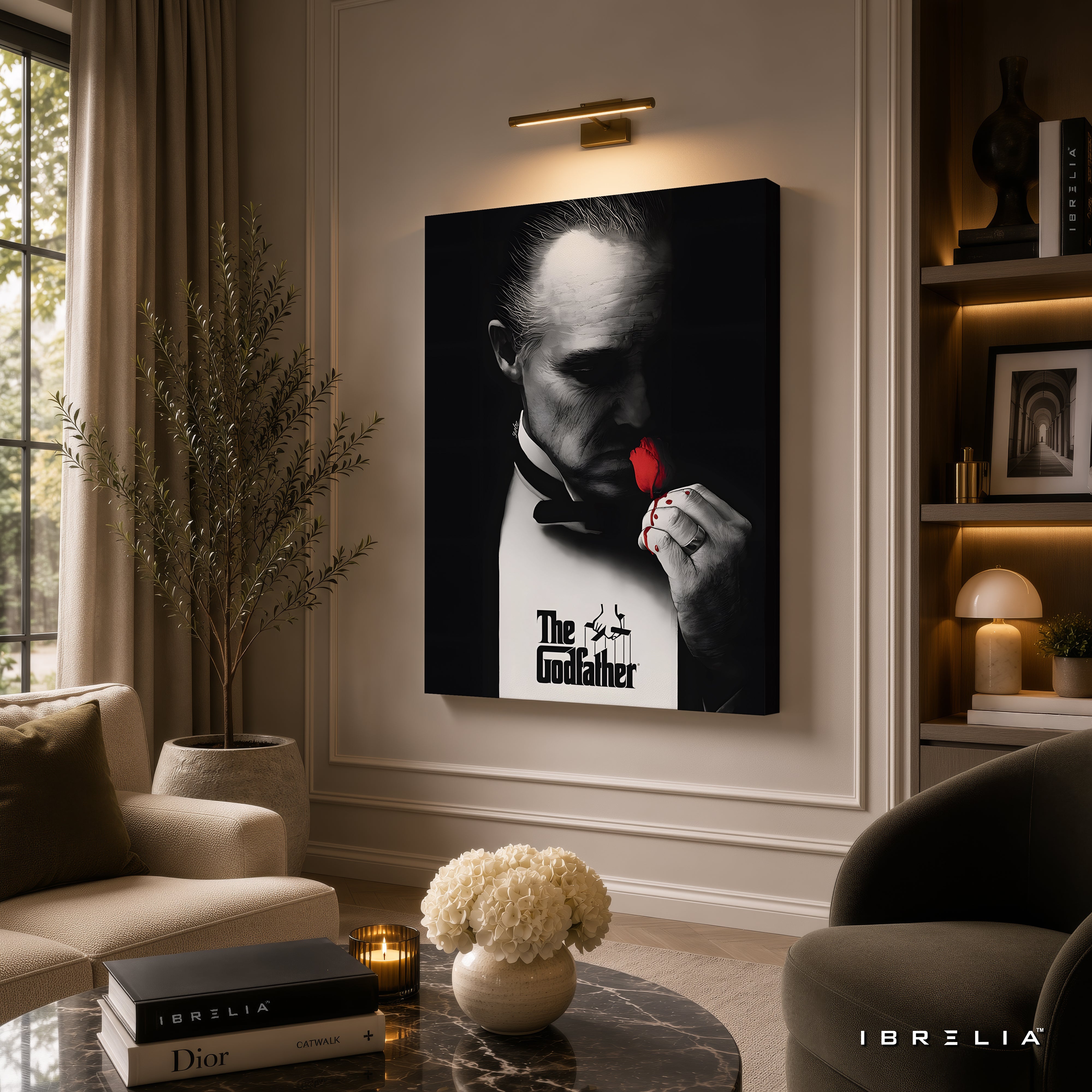 The Godfather Rose Wrapped Frame Wall Art | Cinematic Mafia Artwork | IBRELIA™
