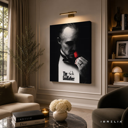 The Godfather Rose Wrapped Frame Wall Art | Cinematic Mafia Artwork | IBRELIA™