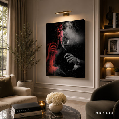 Rick Grimes Dark Portrait Premium Wall Art – The Walking Dead 4K Wrapped MDF Frame | IBRELIA™
