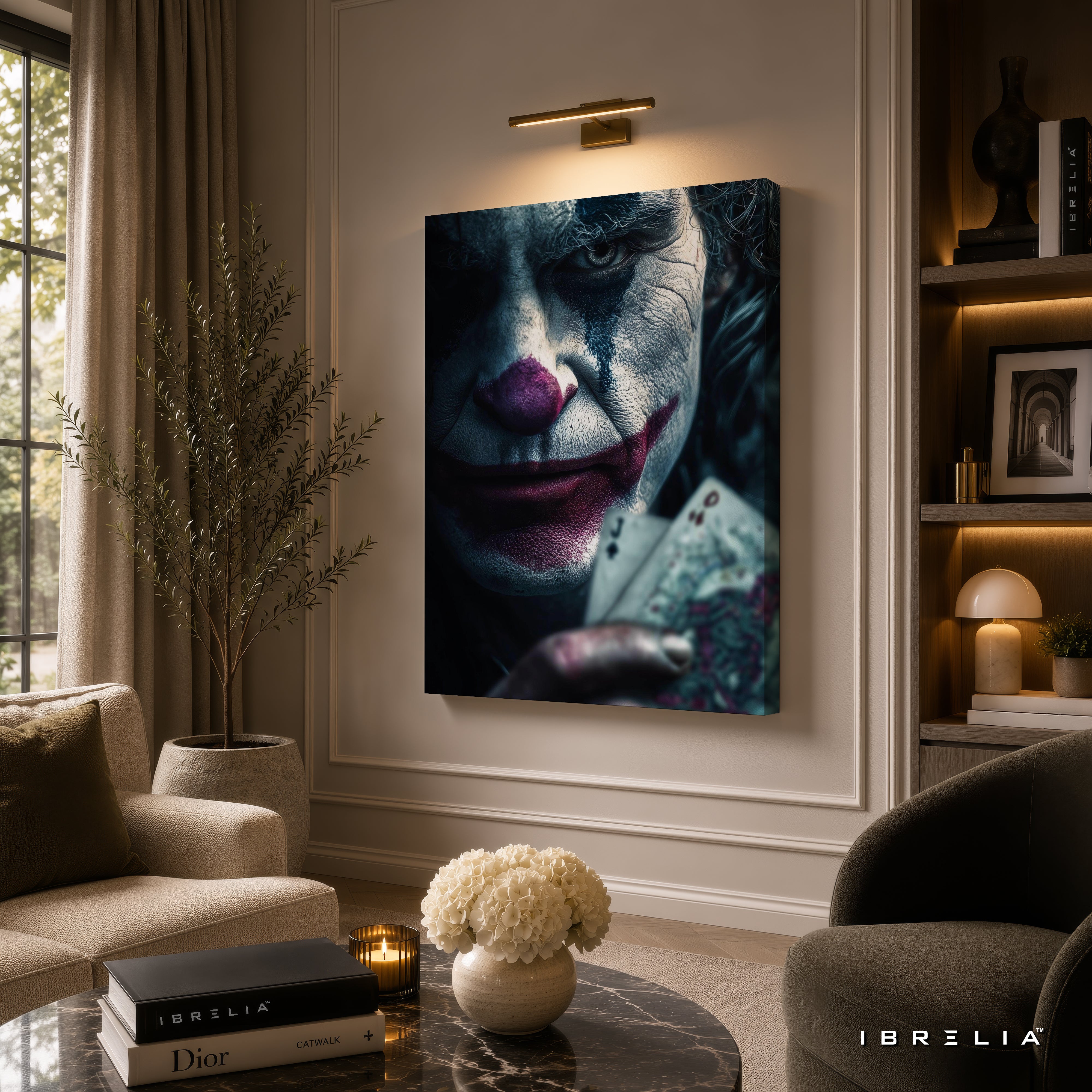 The Dark Knight Joker Wall Art – Heath Ledger Playing Cards Premium Wrapped MDF Wall Decor | IBRELIA™