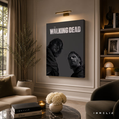 Rick Grimes & Daryl Dixon Premium Wall Art – The Walking Dead 4K Wrapped MDF Frame | IBRELIA™
