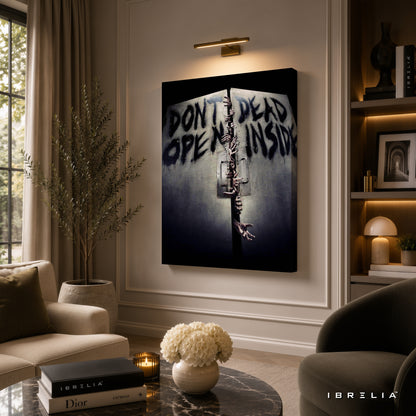 Don't Open, Dead Inside Premium Wall Art – The Walking Dead 4K Wrapped MDF Frame | IBRELIA™