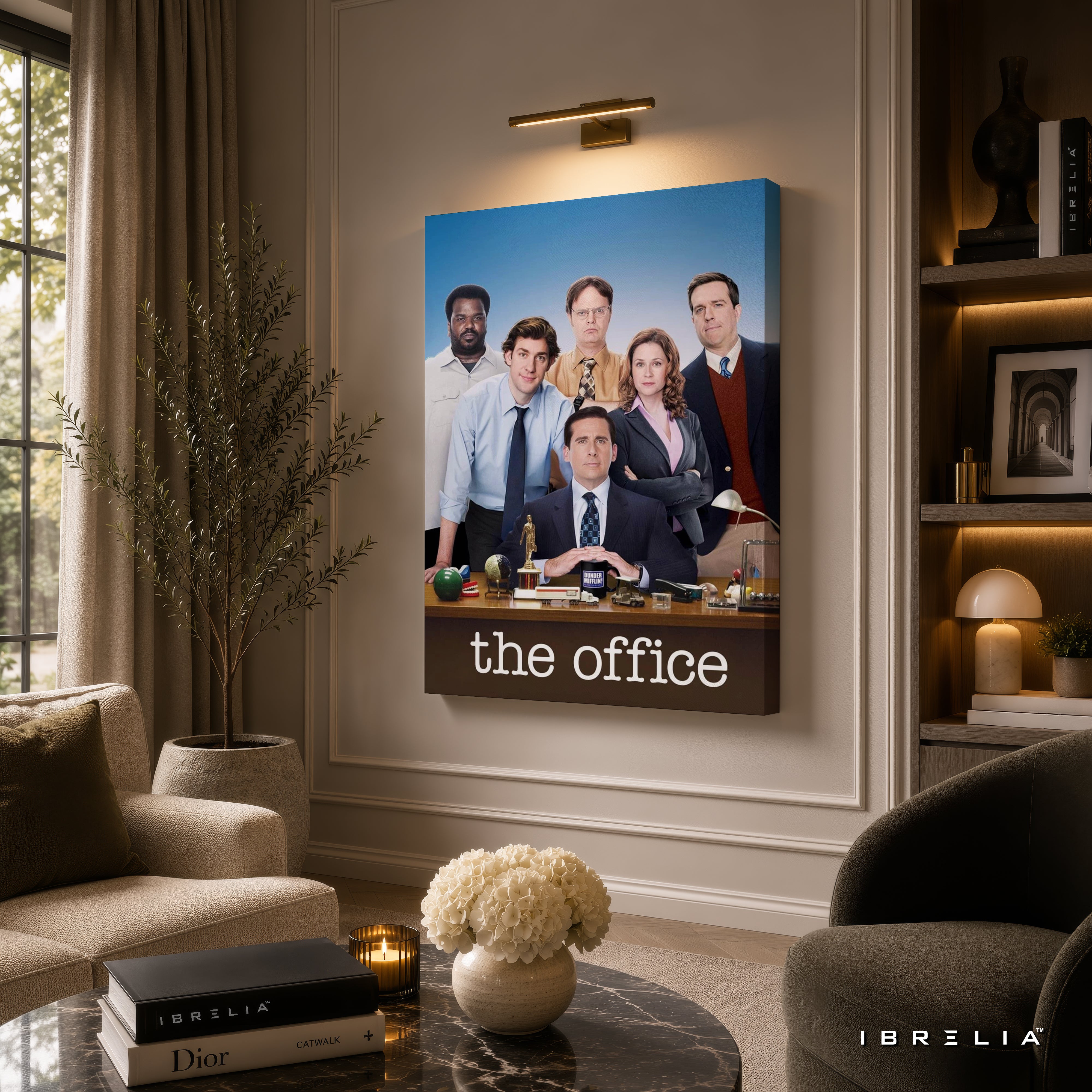The Office Cast Premium Wall Art – Michael Scott & Dunder Mifflin 4K Wrapped MDF Frame | IBRELIA™