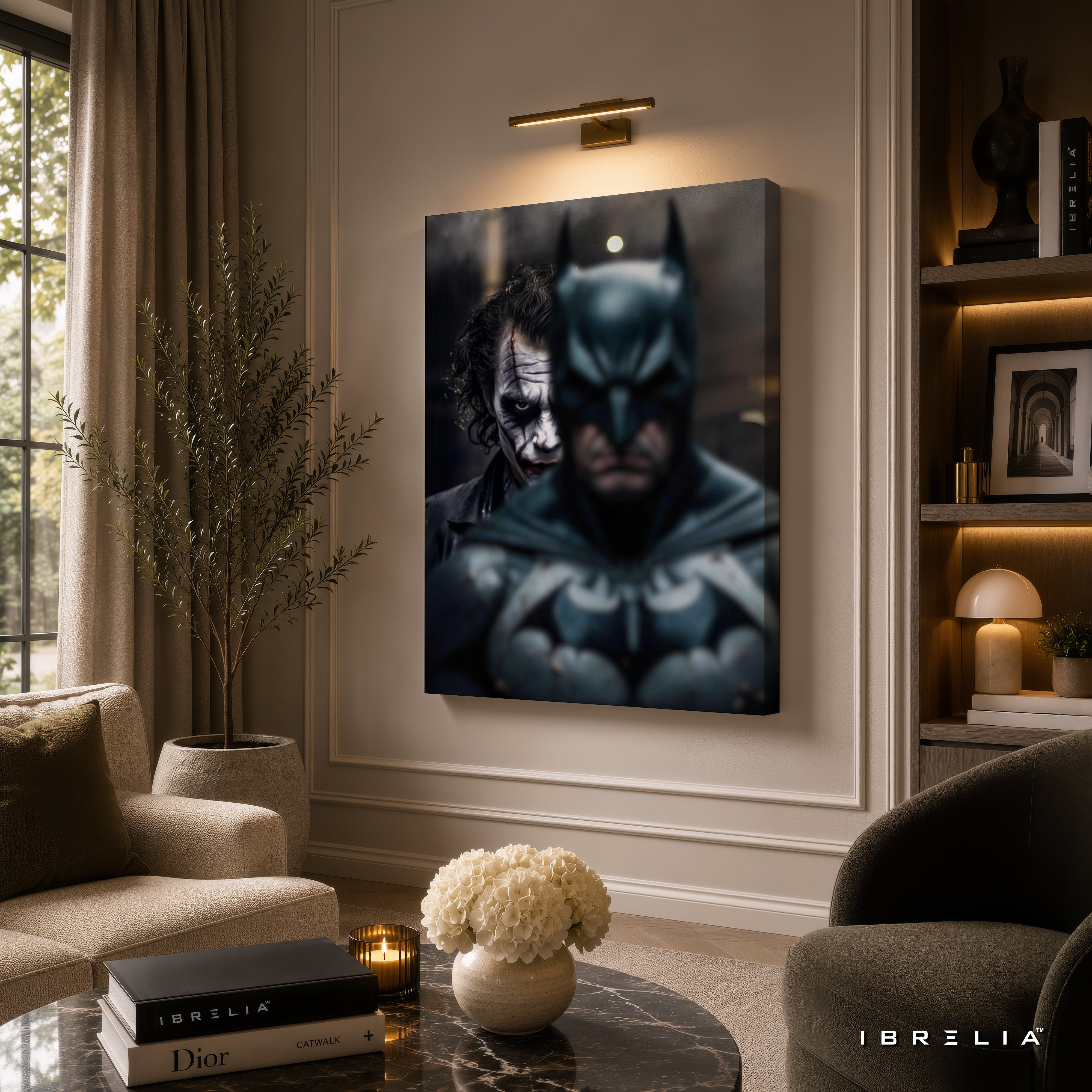The Dark Knight Batman & Joker Wall Art – Gotham Rivals Premium Wrapped MDF Wall Decor | IBRELIA™