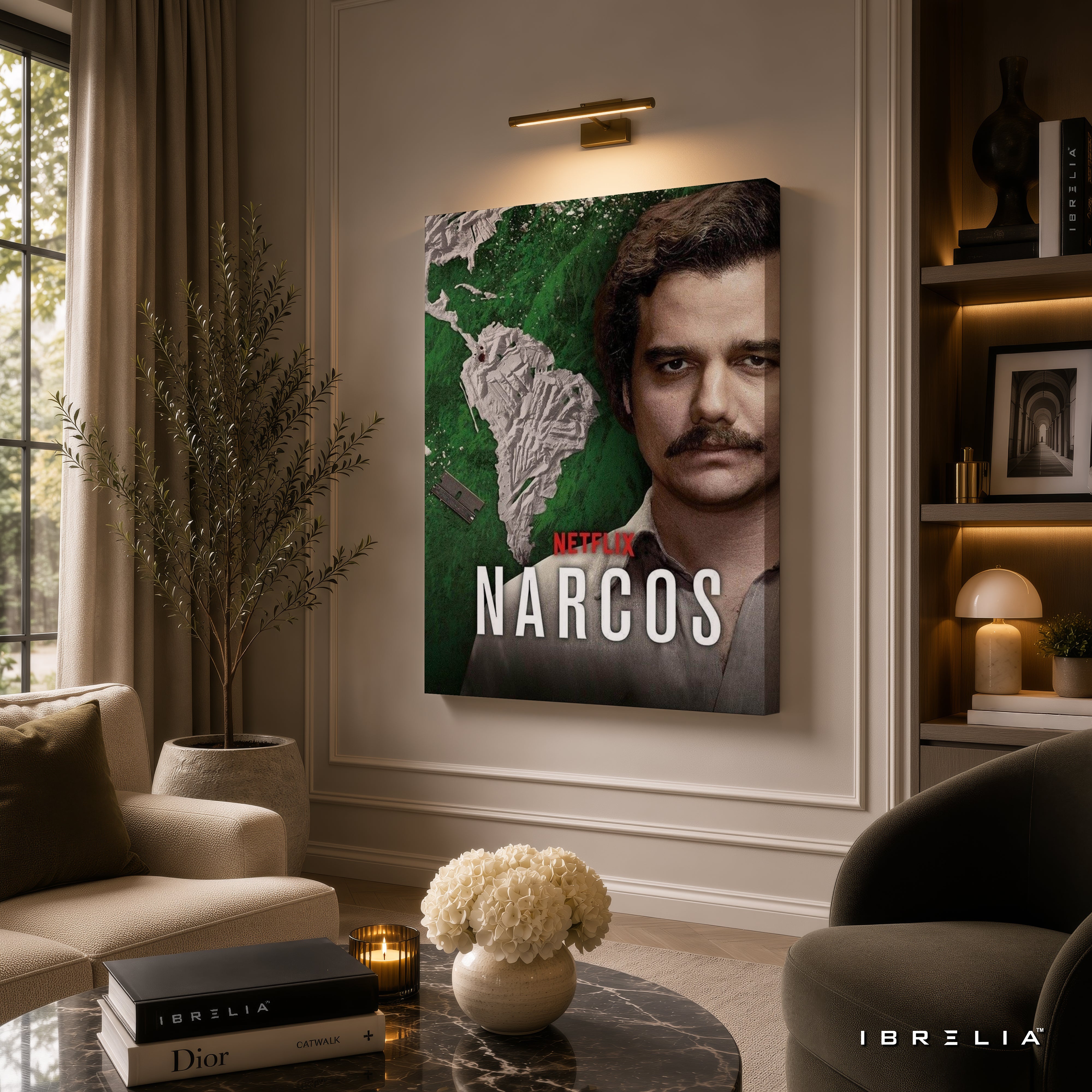 Narcos Pablo Escobar Premium Wall Art – Netflix Crime Series 4K Wrapped MDF Frame | IBRELIA™