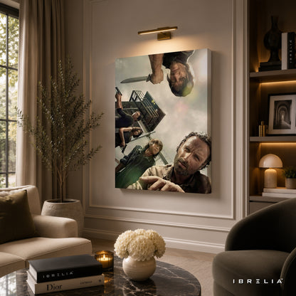 Rick Grimes & Survivors Premium Wall Art – The Walking Dead 4K Wrapped MDF Frame | IBRELIA™